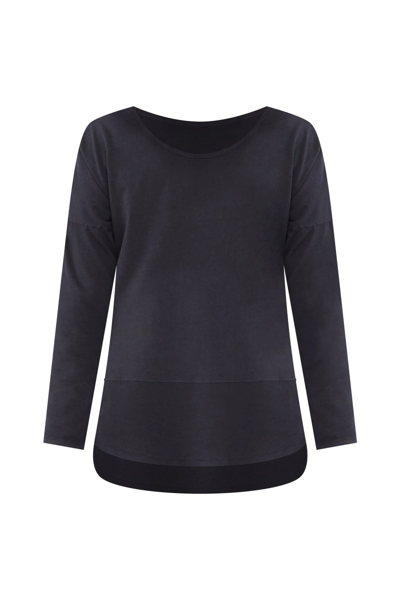 Fundamental Navy Cotton Rib Sleeved Top