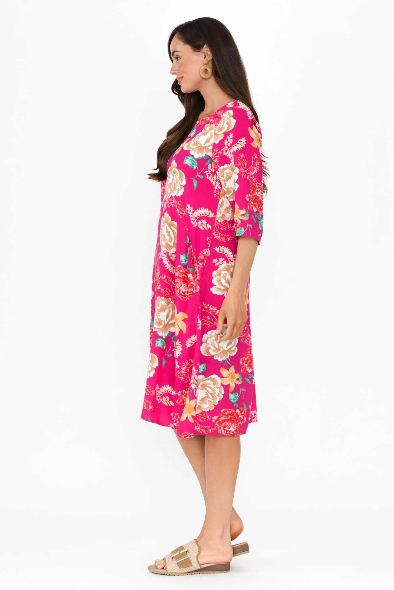 Jordana Pink Floral Pocket Dress