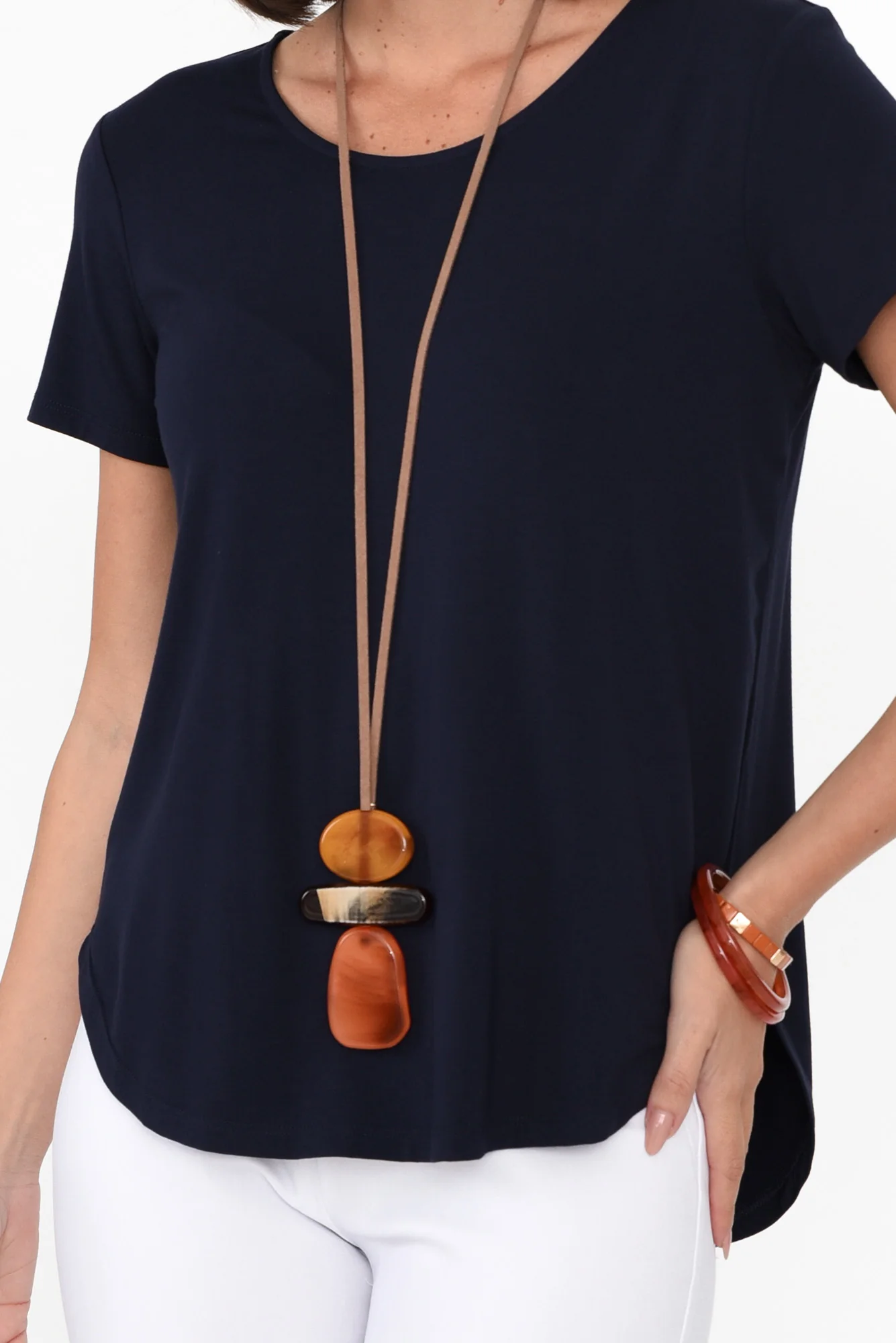 Janis Navy Bamboo Tee