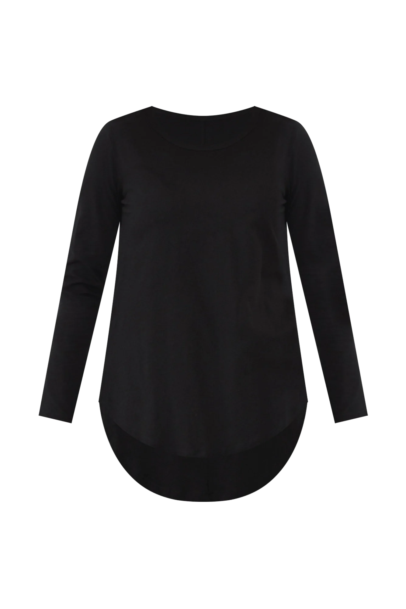 Megan Black Cotton Long Sleeve Top