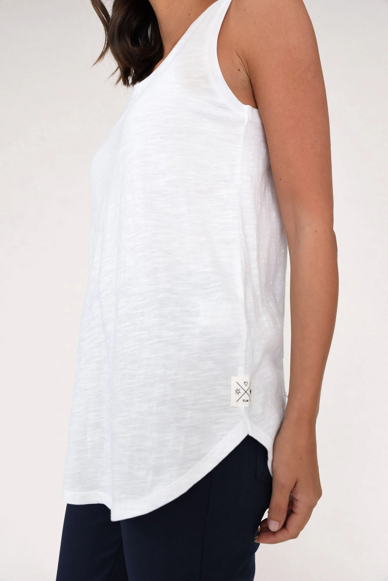White Cotton Scoop Tank