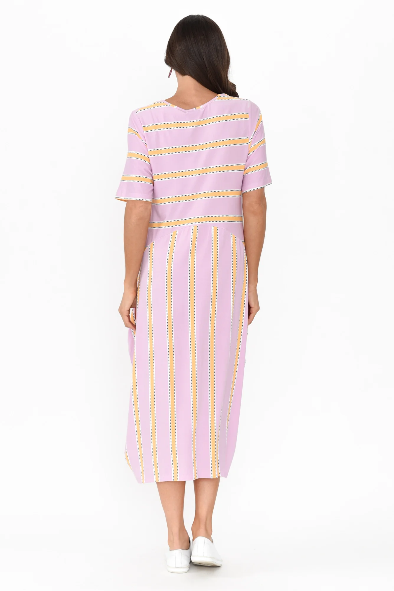 Samiya Pink Stripe Bamboo Dress