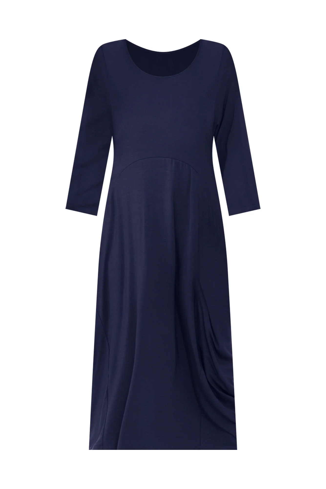 Glenda Navy Sleeved Crescent Dress