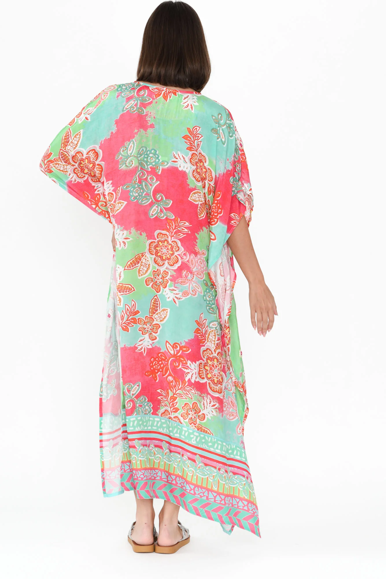 Sheniz Pink Floral Kaftan