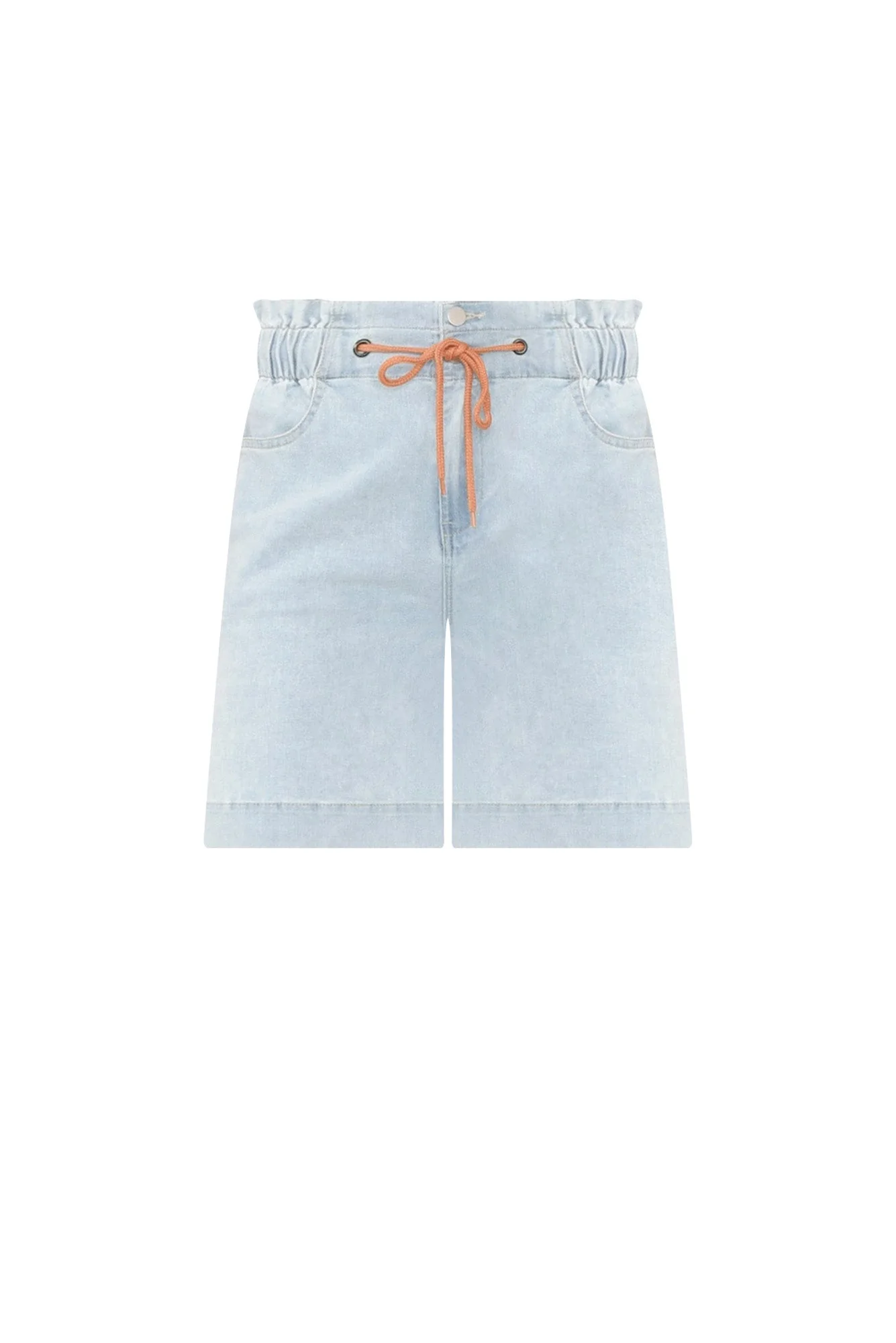 Lizzy Light Blue Denim Drawstring Shorts
