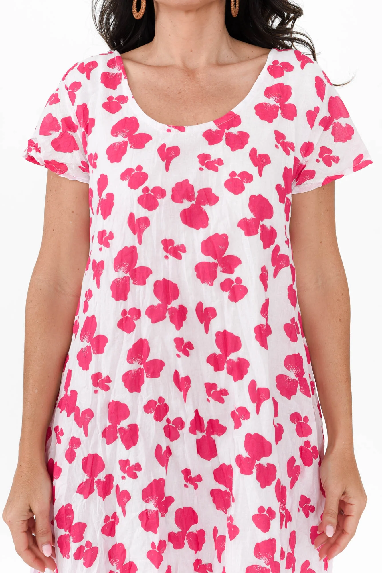 Lauren Pink Fiesta Crinkle Cotton Dress