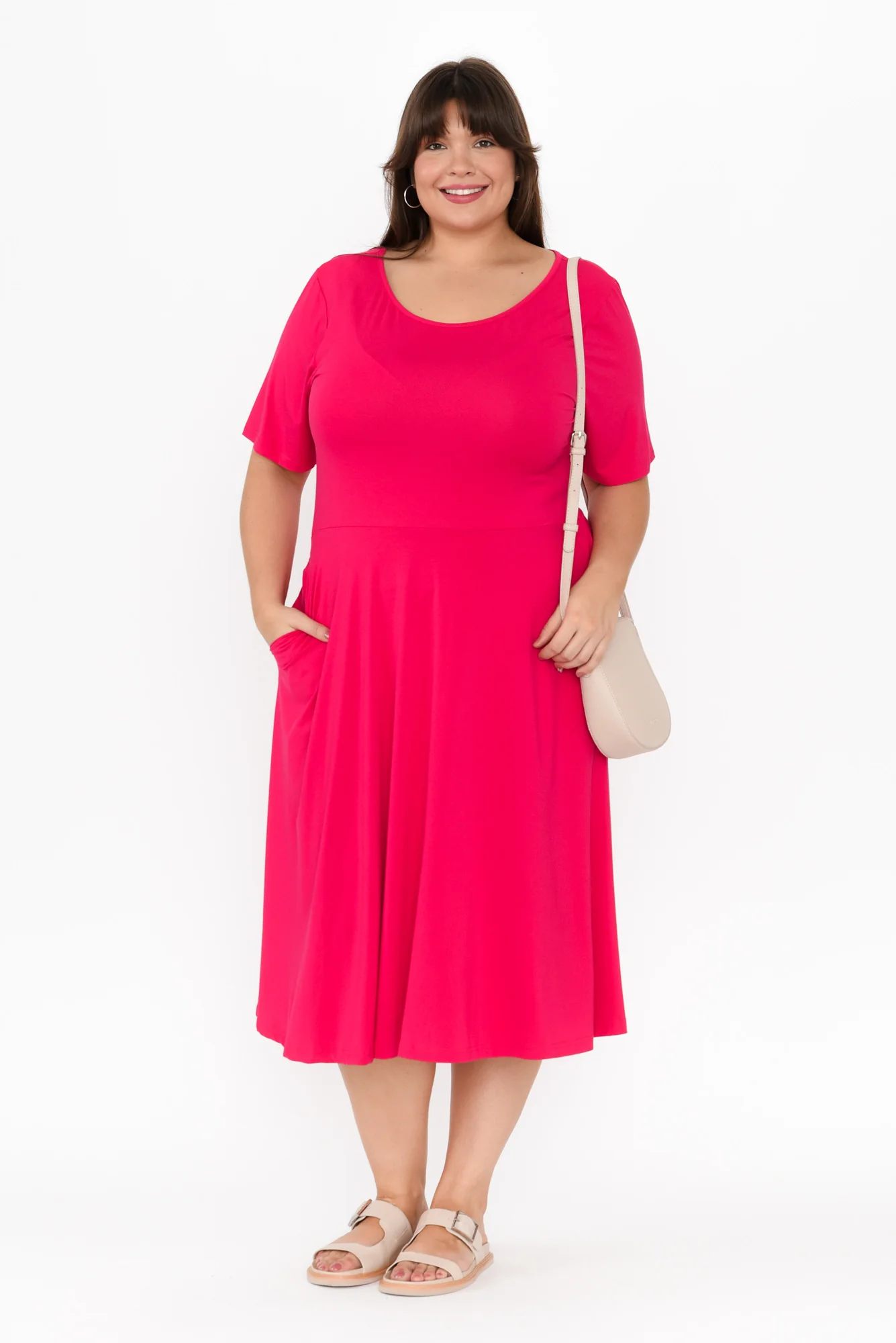 Jasmine Raspberry Bamboo Pocket Dress