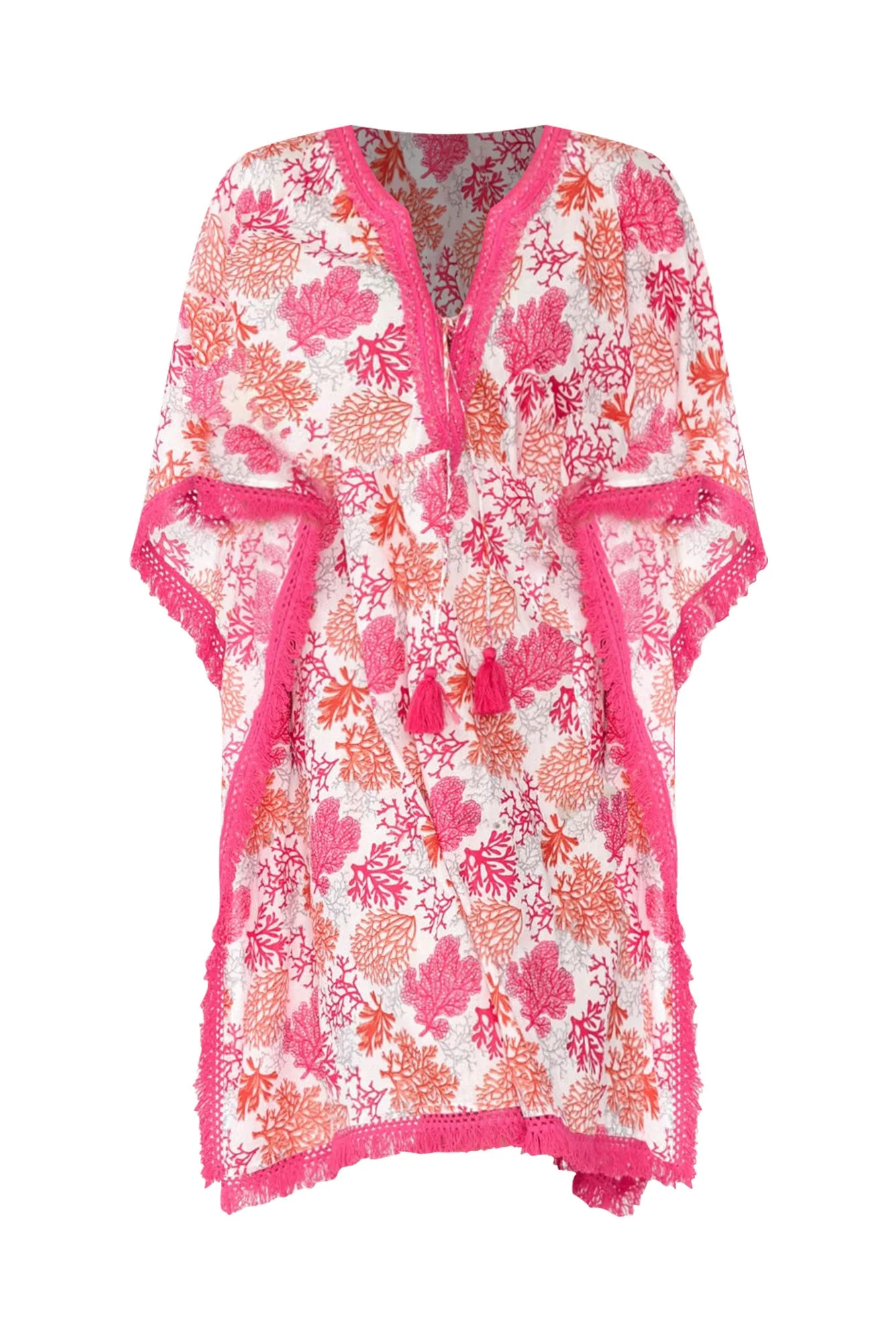 Bedarra Pink Coral Cotton Kaftan