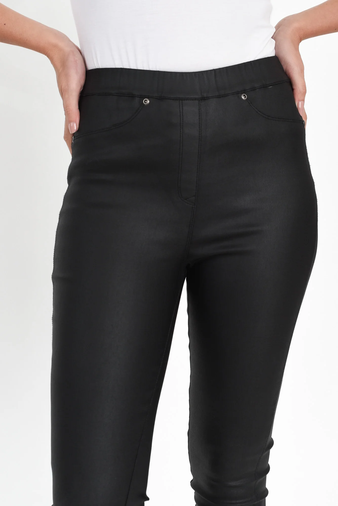 Sawyer Black Wet Look Pants