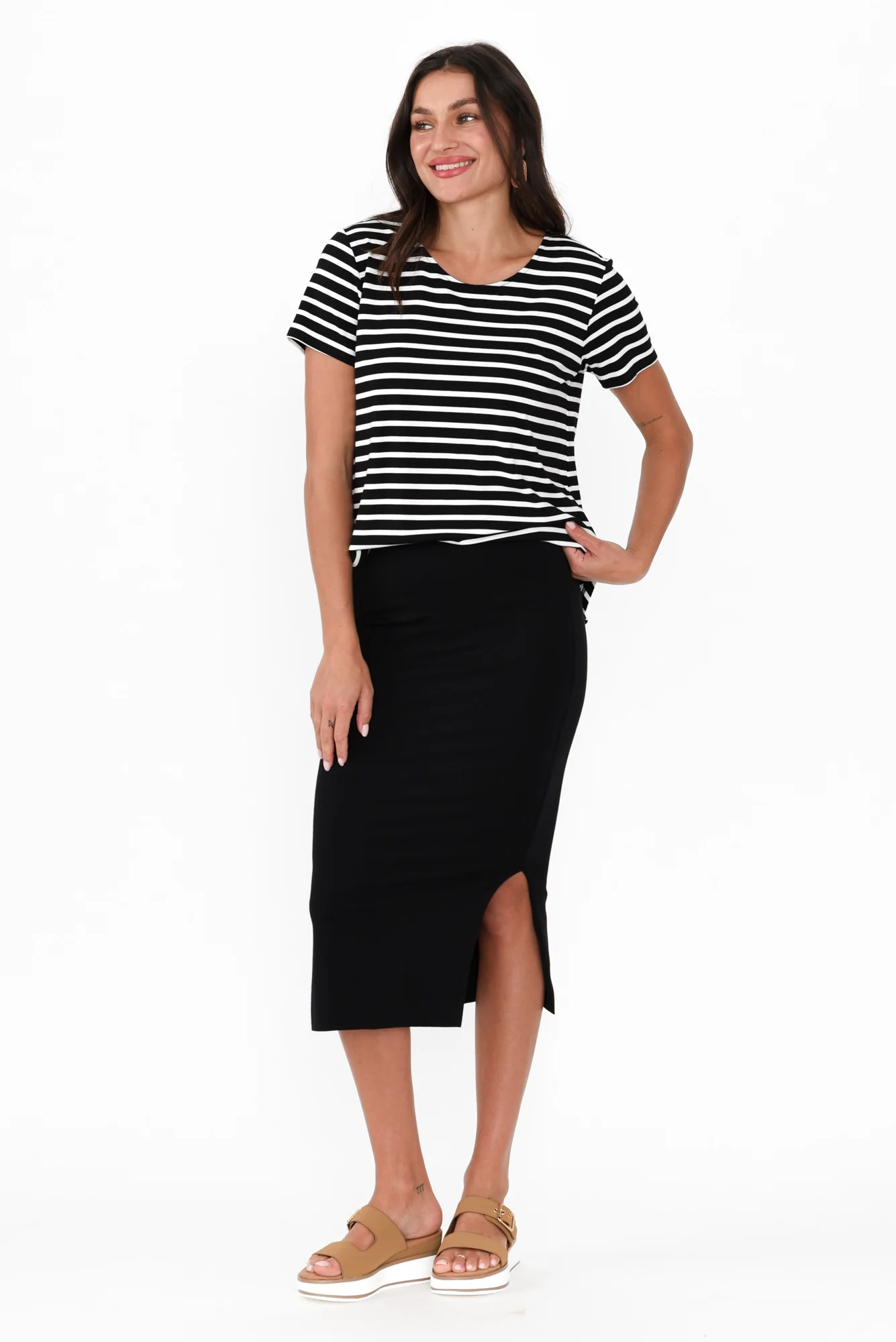 Bettina Black Bamboo Skirt