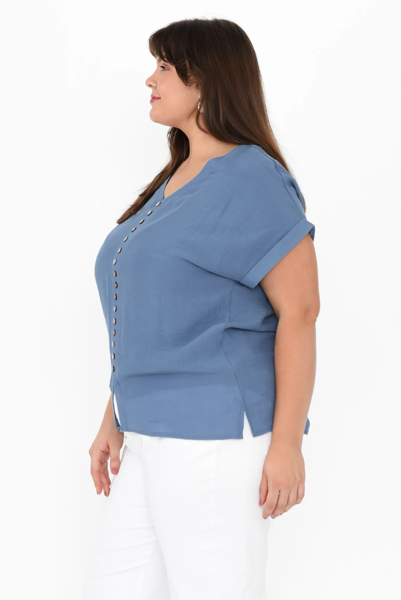 Miray Steel Button Top