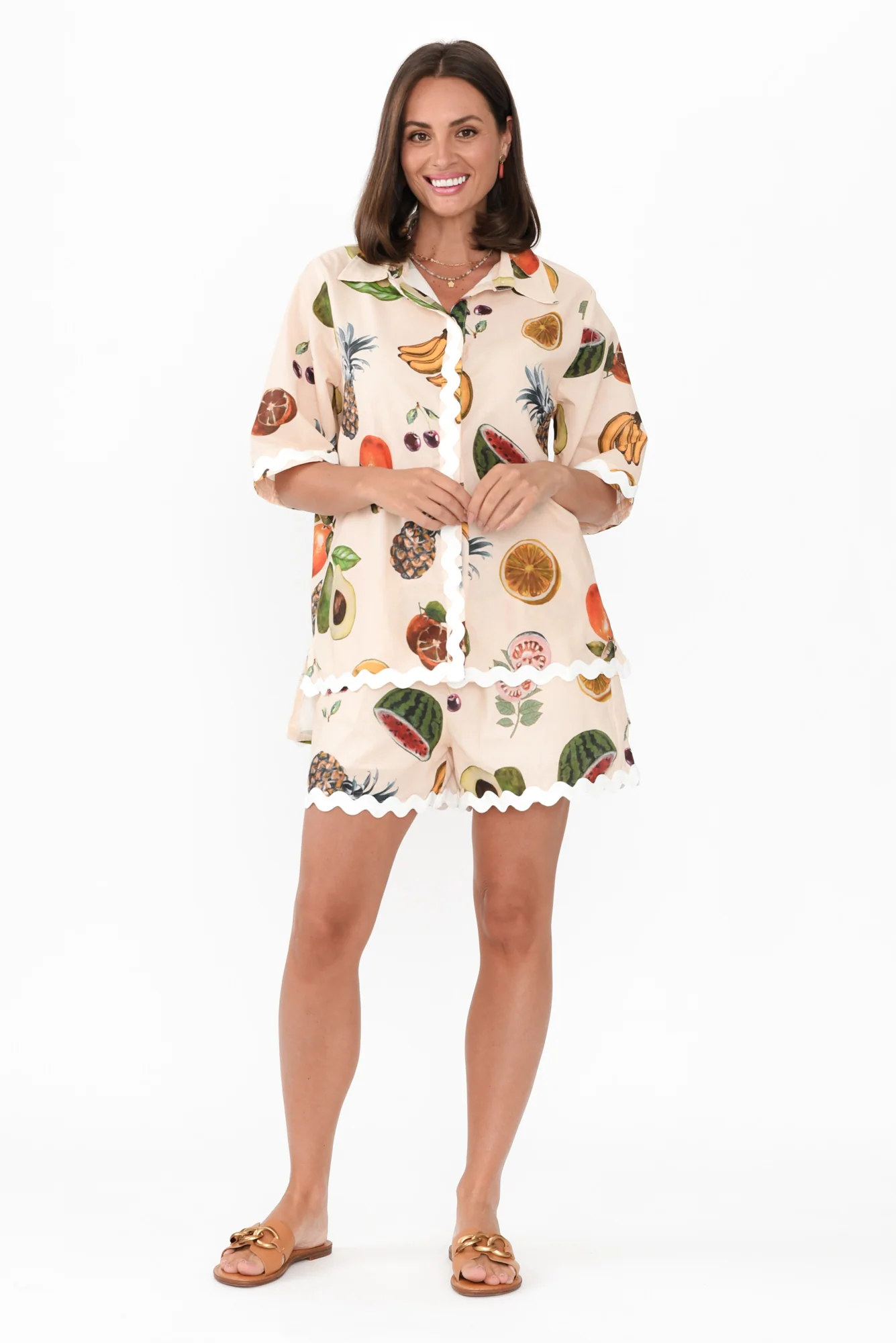 Henrik Blush Fruity Linen Cotton Shorts