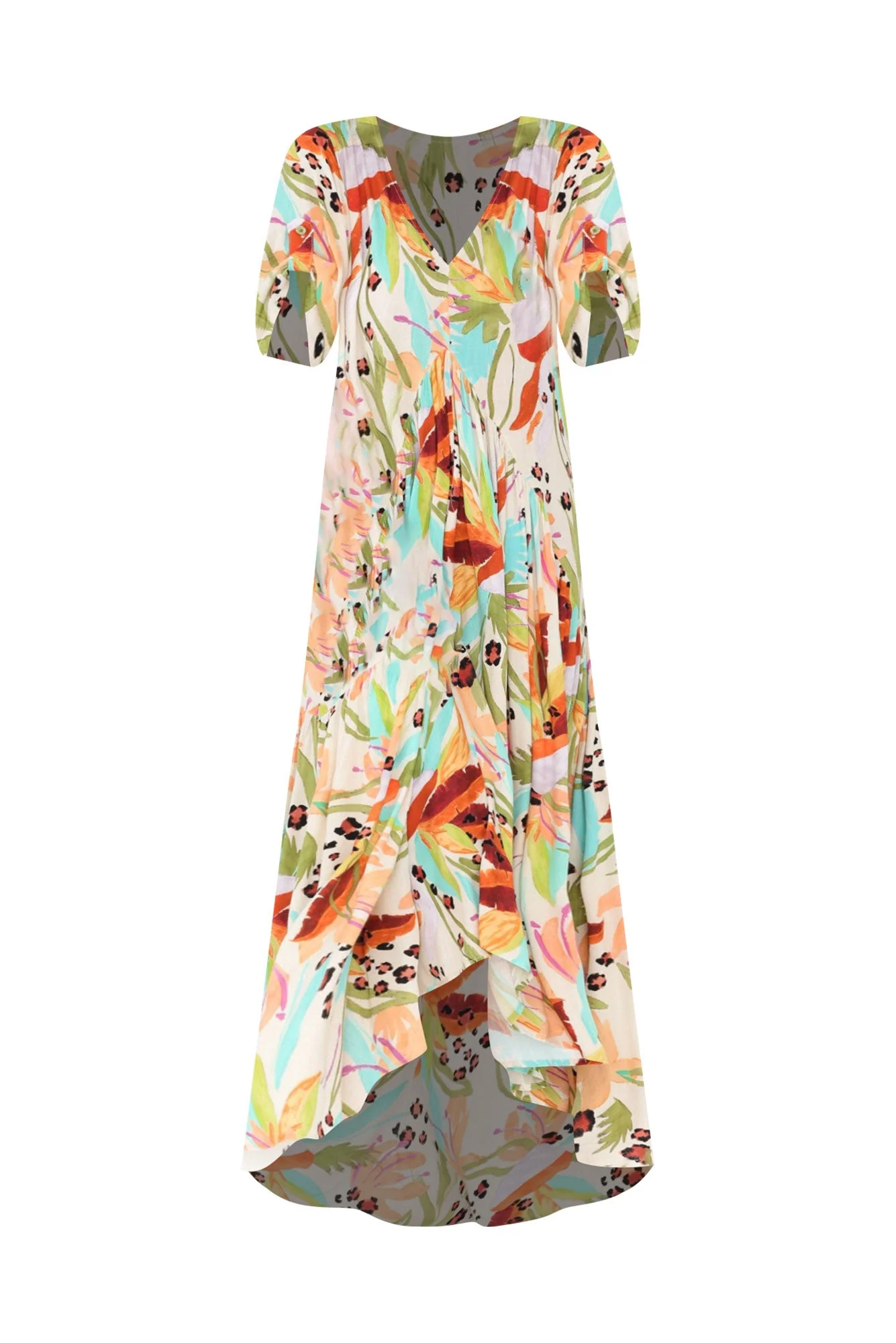 Natural Jungle Peak Maxi Dress