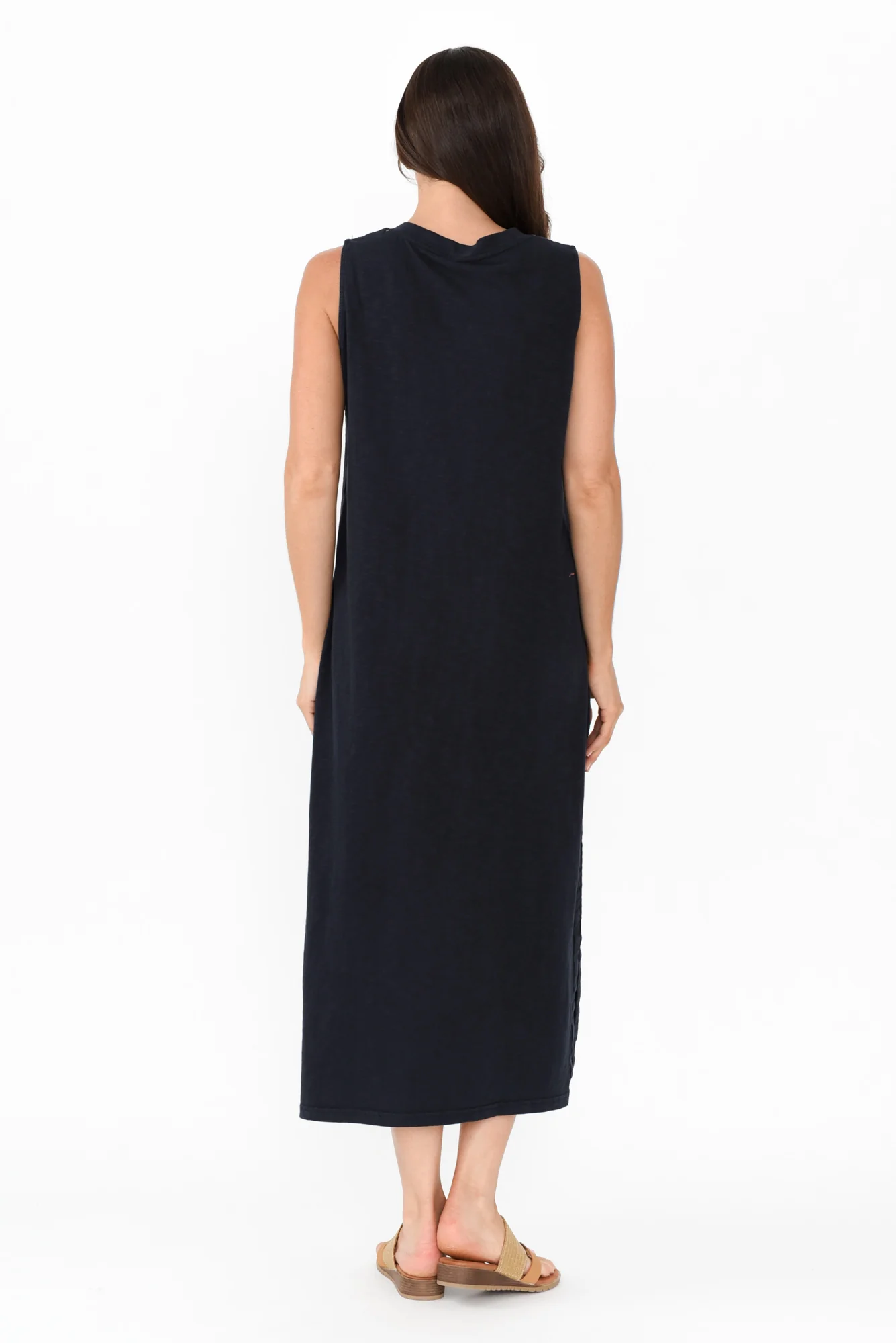 Elysian Navy Cotton Pocket Dress