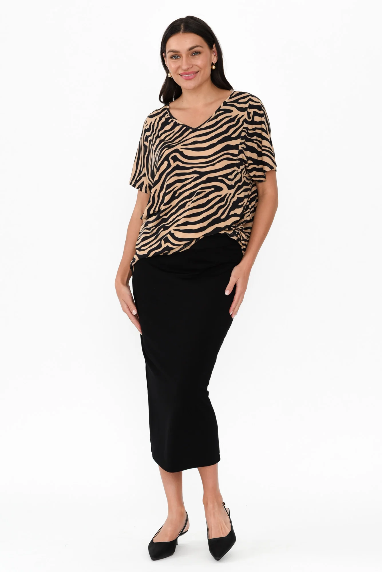 Ivy Tan Zebra Micro Modal Swing Tee