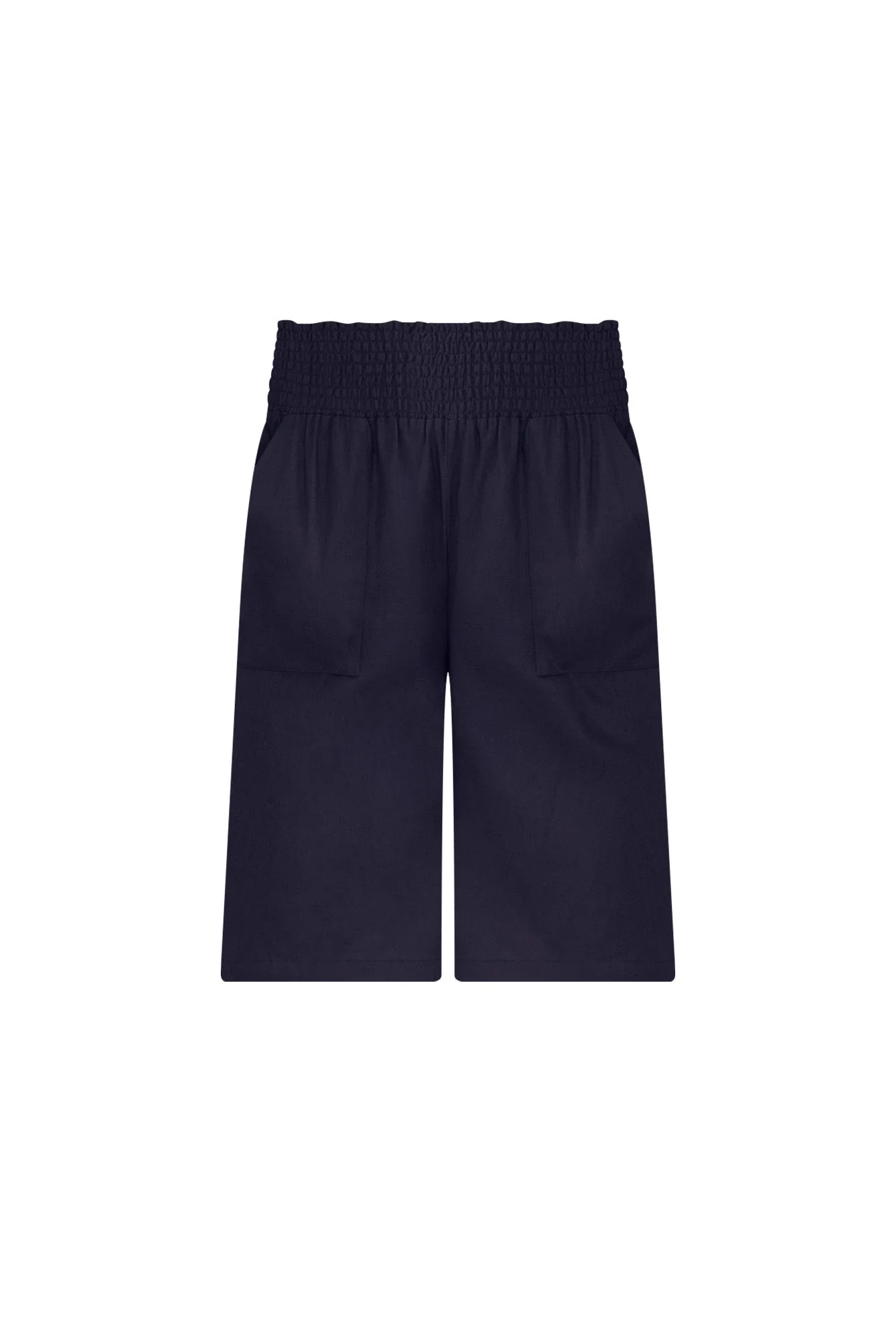 Leigh Navy Linen Blend Bermuda Shorts