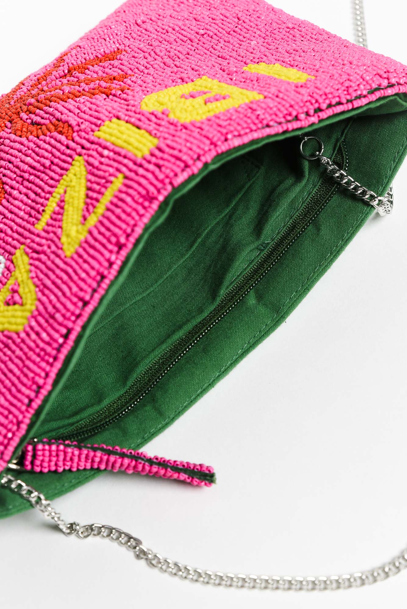 Ibiza Pink Beaded Clutch