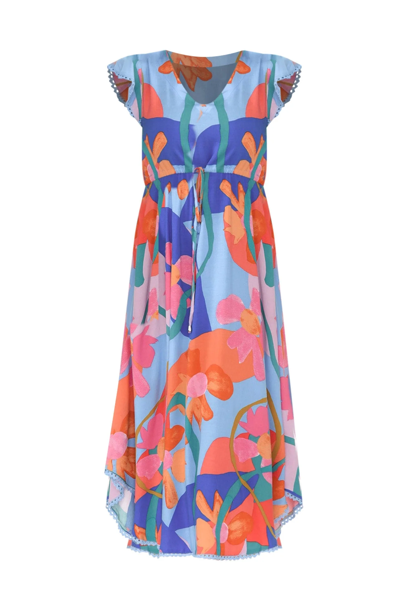 Libby Blue Swirl Midi Dress