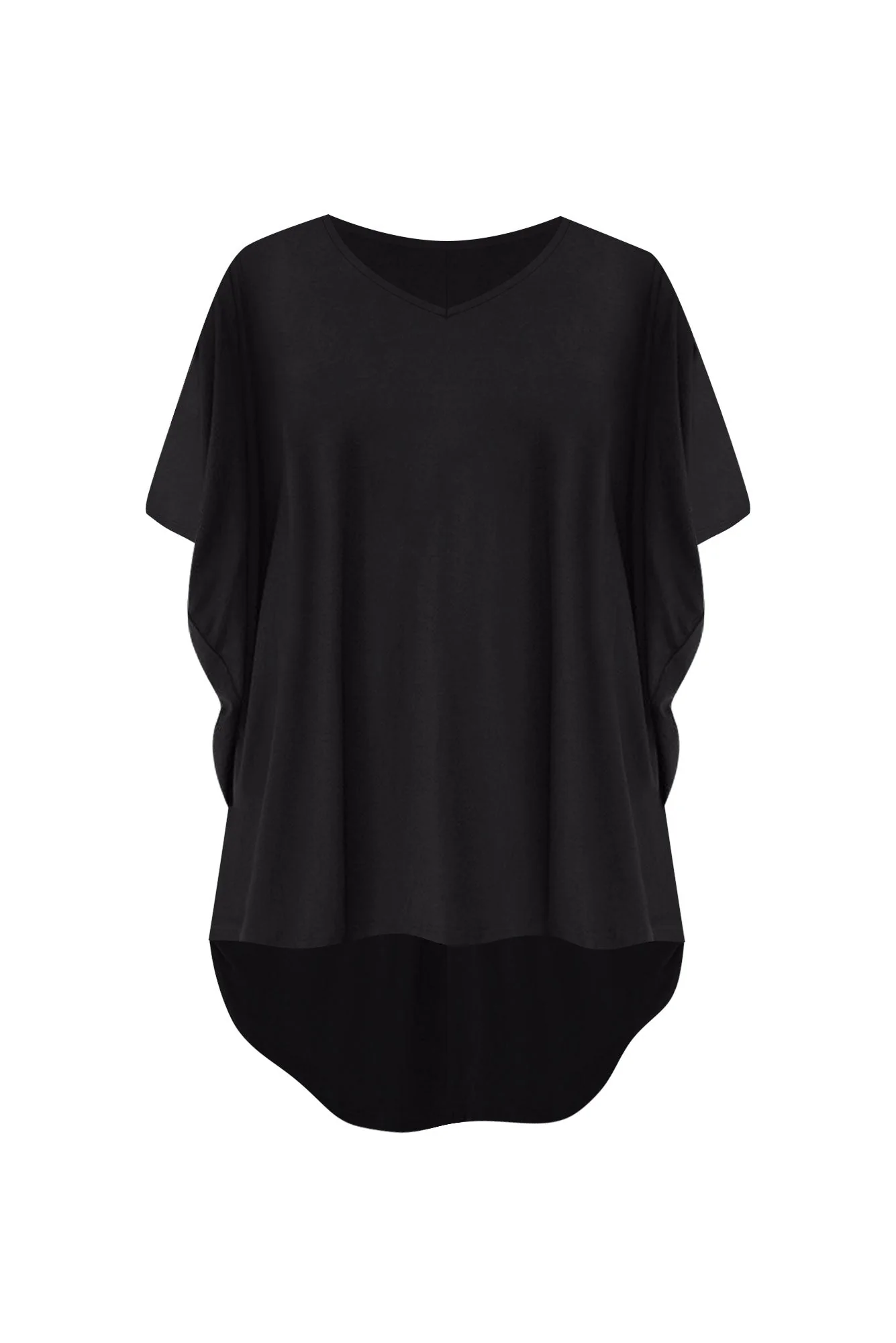 Emory Black Bamboo Hi Lo Batwing Top