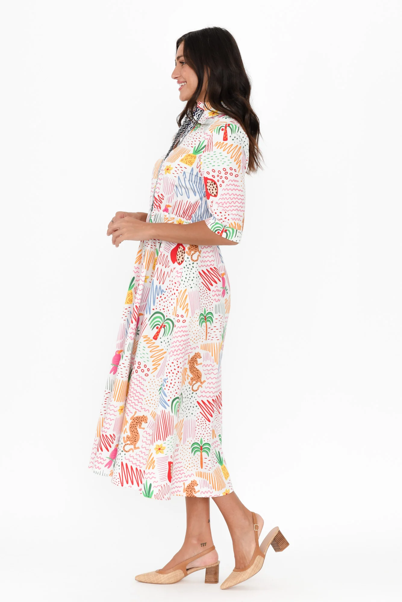 Grace Pink Jungle Cotton Poplin Dress