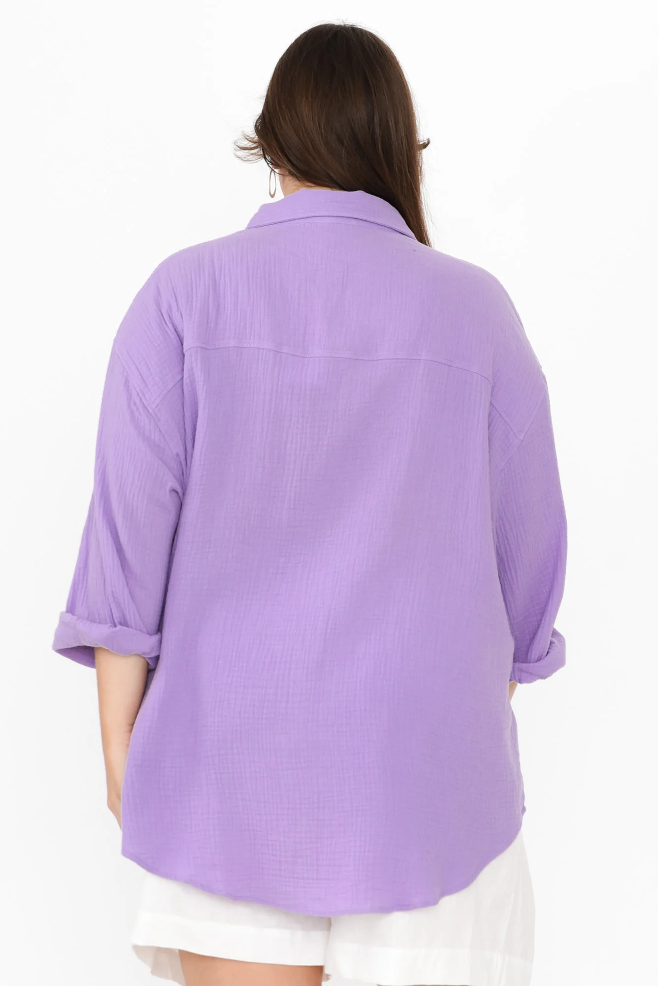 Natalia Lilac Cotton Cheesecloth Shirt