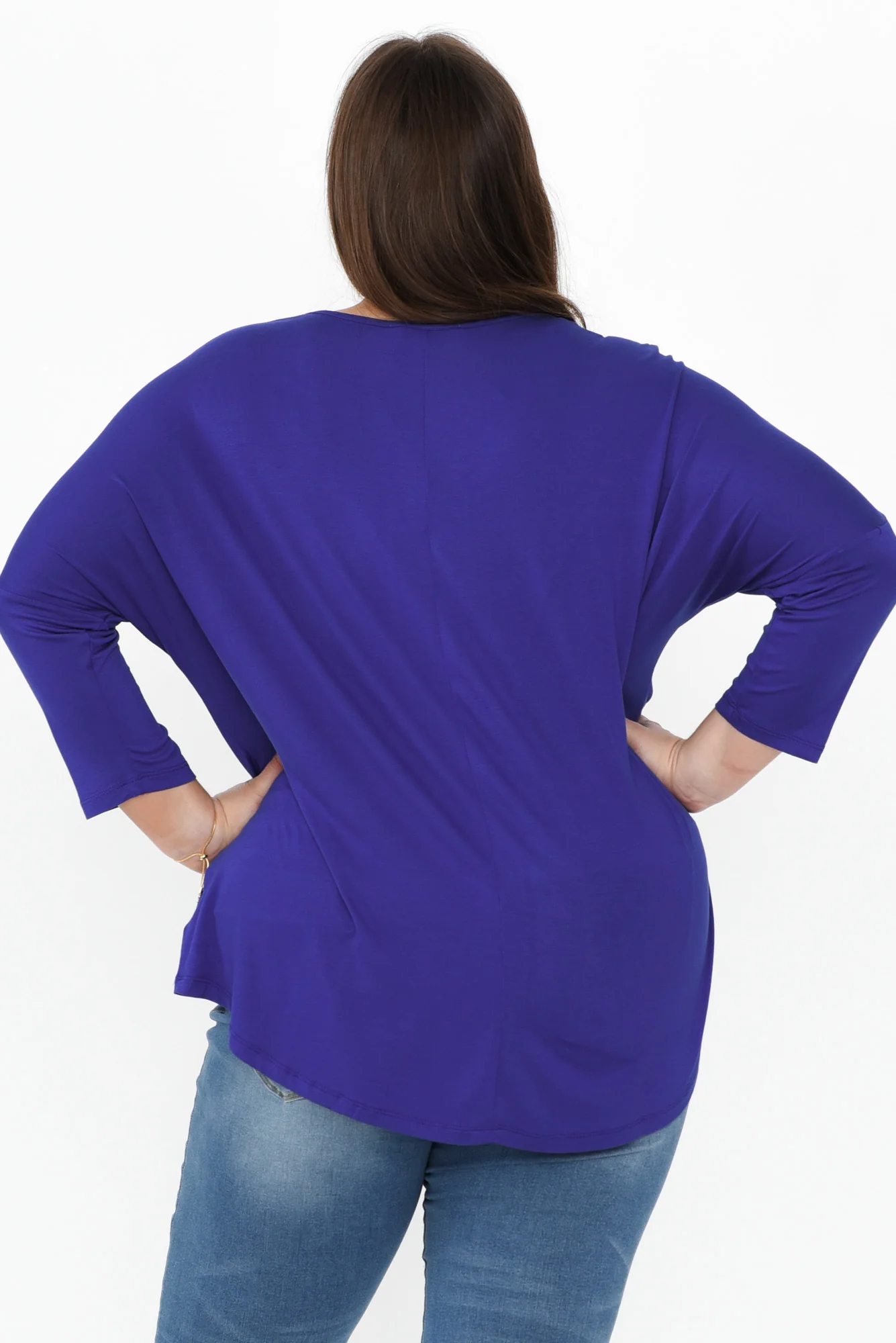 Royal Blue Milan 3/4 Sleeve Top
