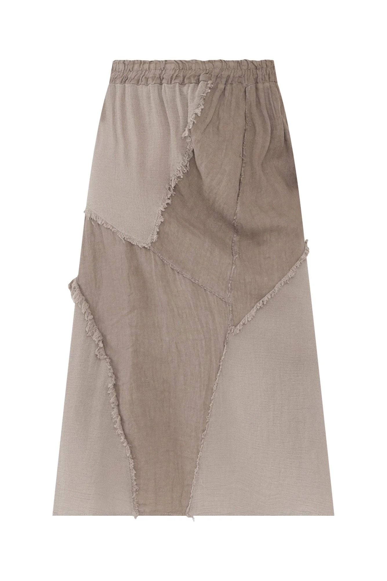 Lunar Taupe Linen Frayed Skirt