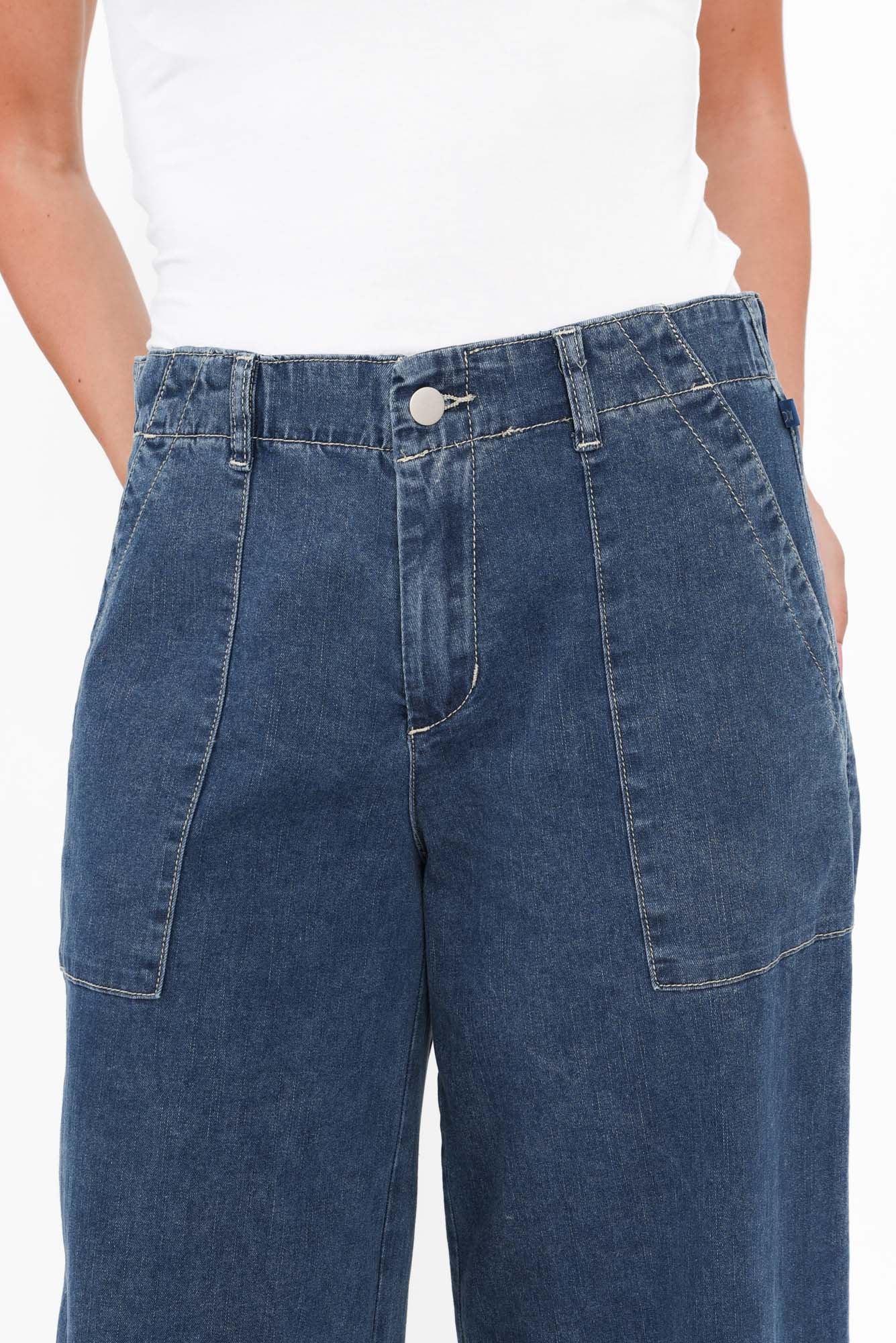 Narcisa Dark Blue Wide Leg Jeans