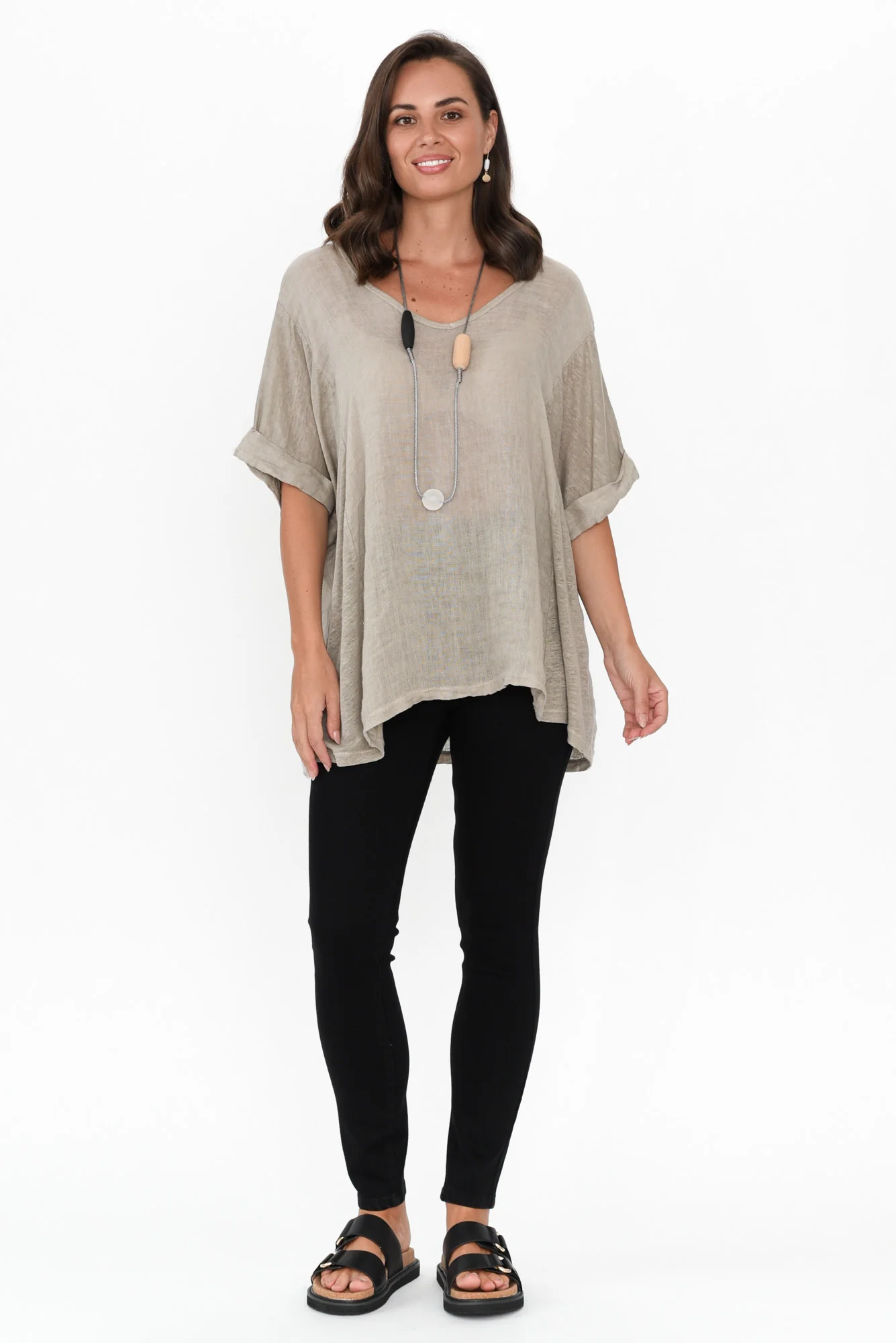 Oversized Anna Natural Linen Tee