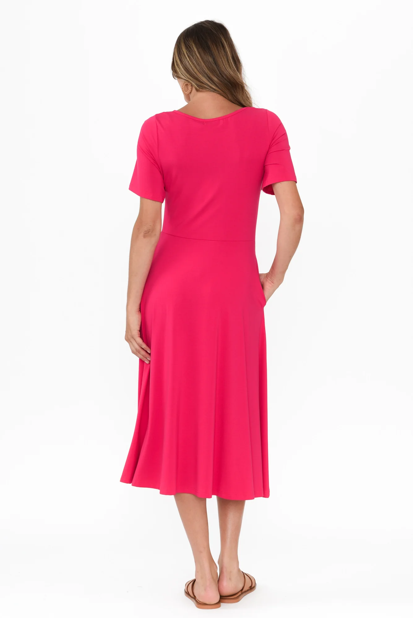 Jasmine Raspberry Bamboo Pocket Dress