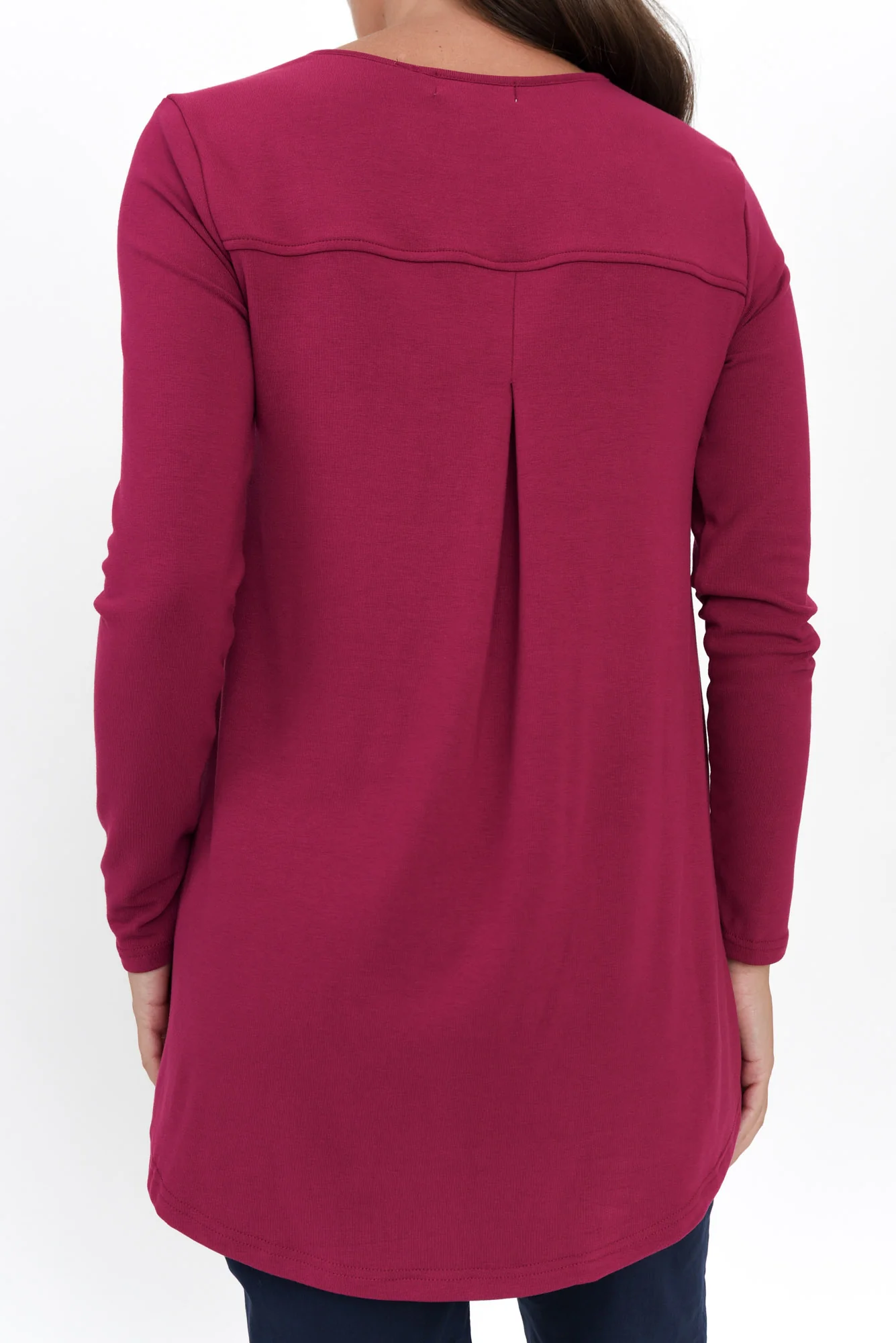 Shenali Magenta Long Sleeve Swing Top