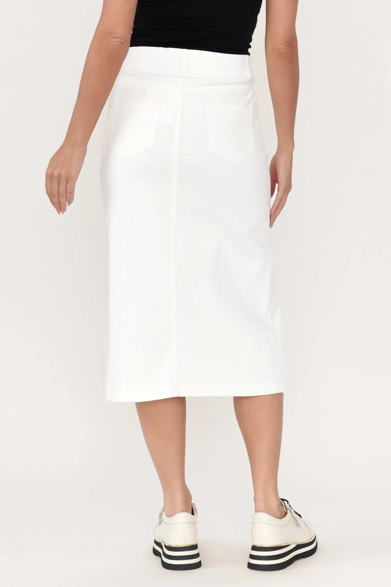 Astille White Cotton Blend Skirt