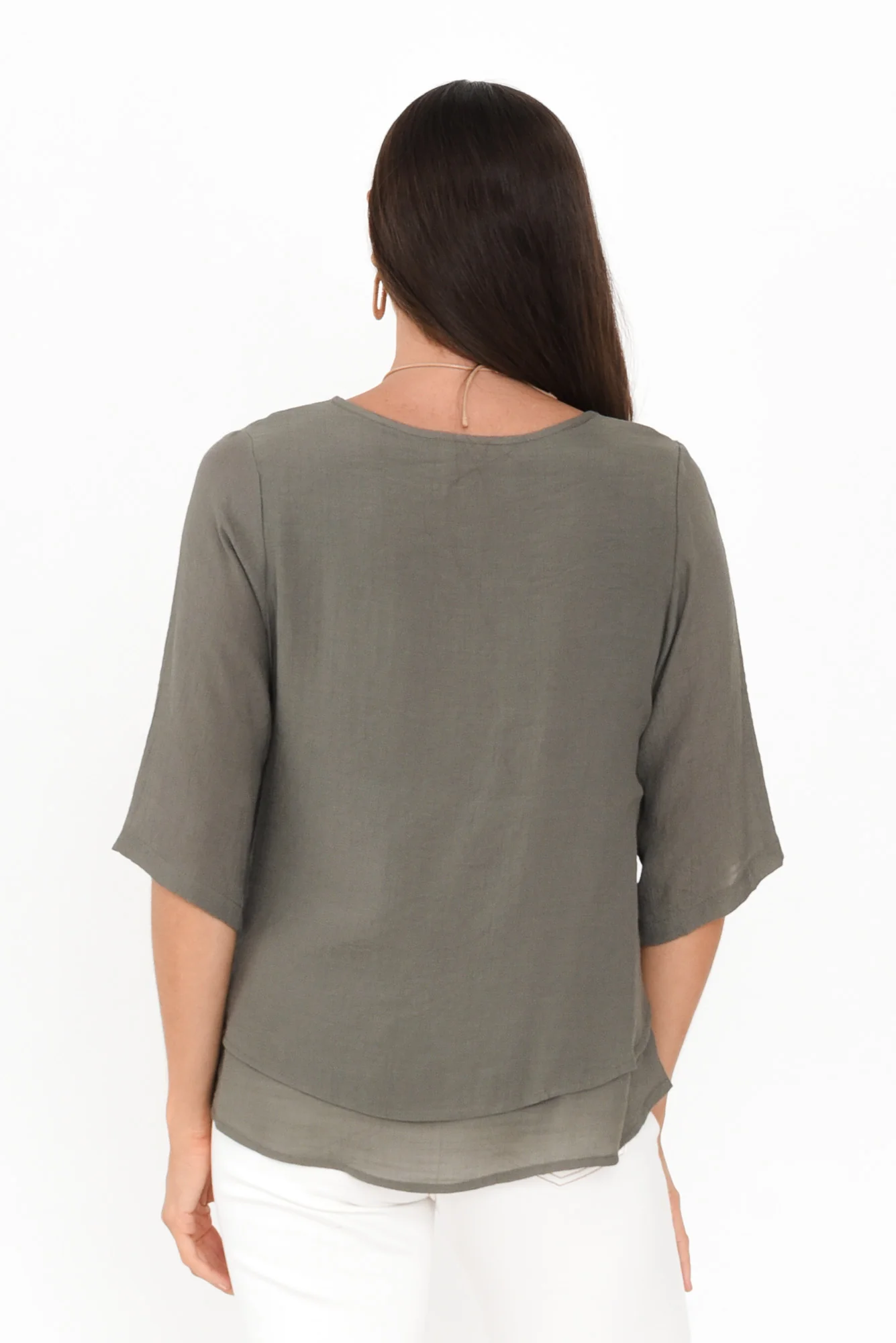 Liora Khaki Layered Top
