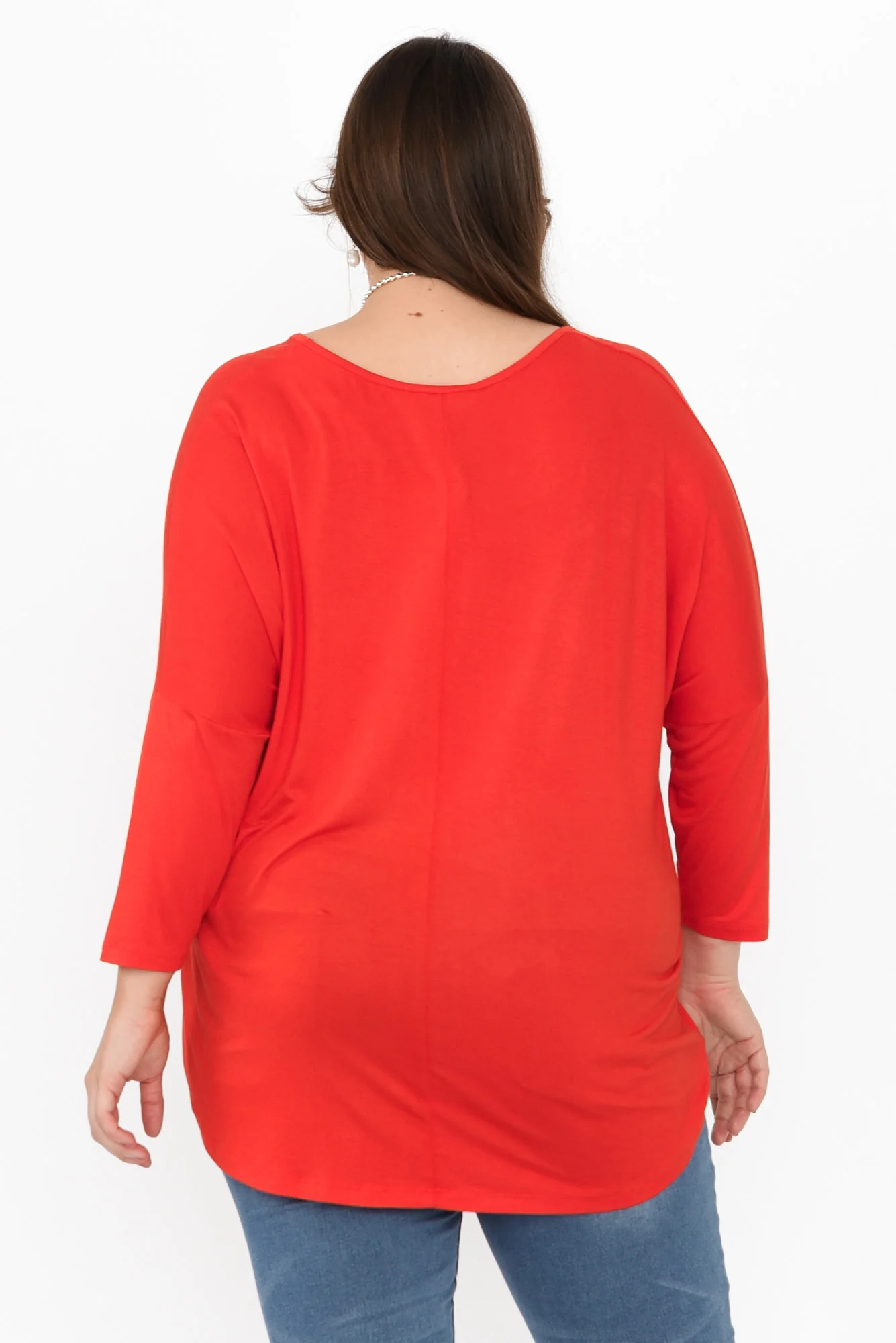 Red Milan 3/4 Sleeve Top
