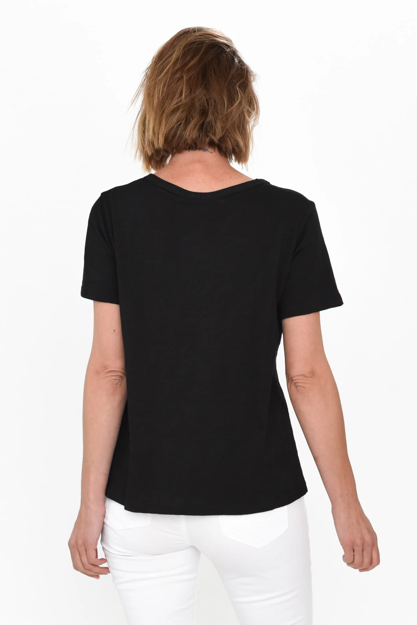 Wynne Black Cotton Tee