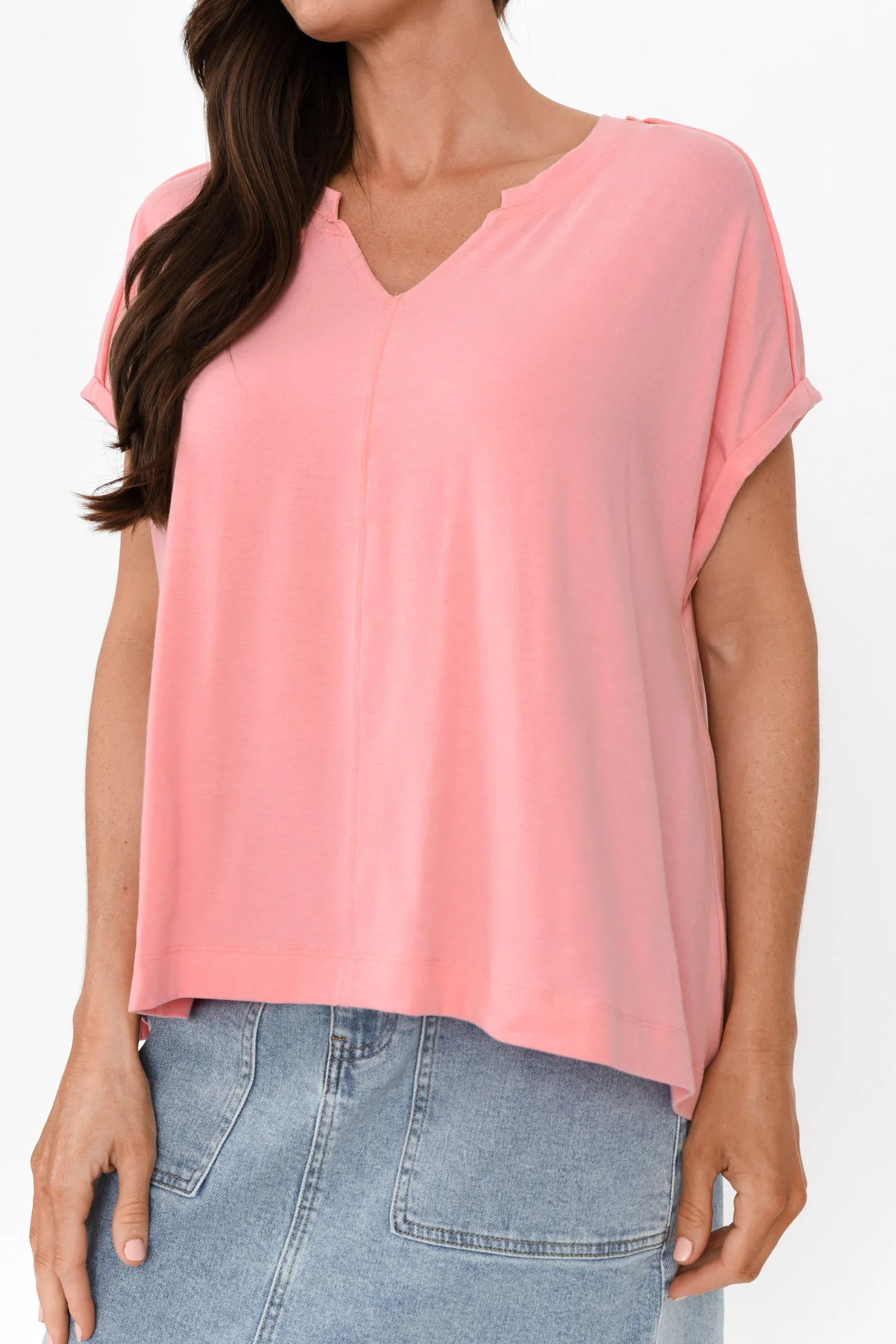 Anabeth Pink Cotton Swing Top
