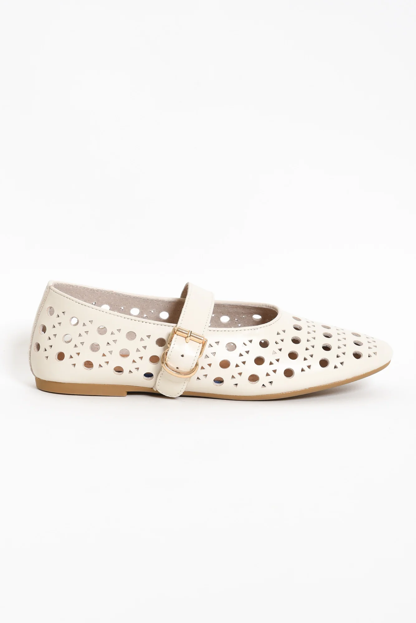 Fruity Cream Leather Ballet Flat