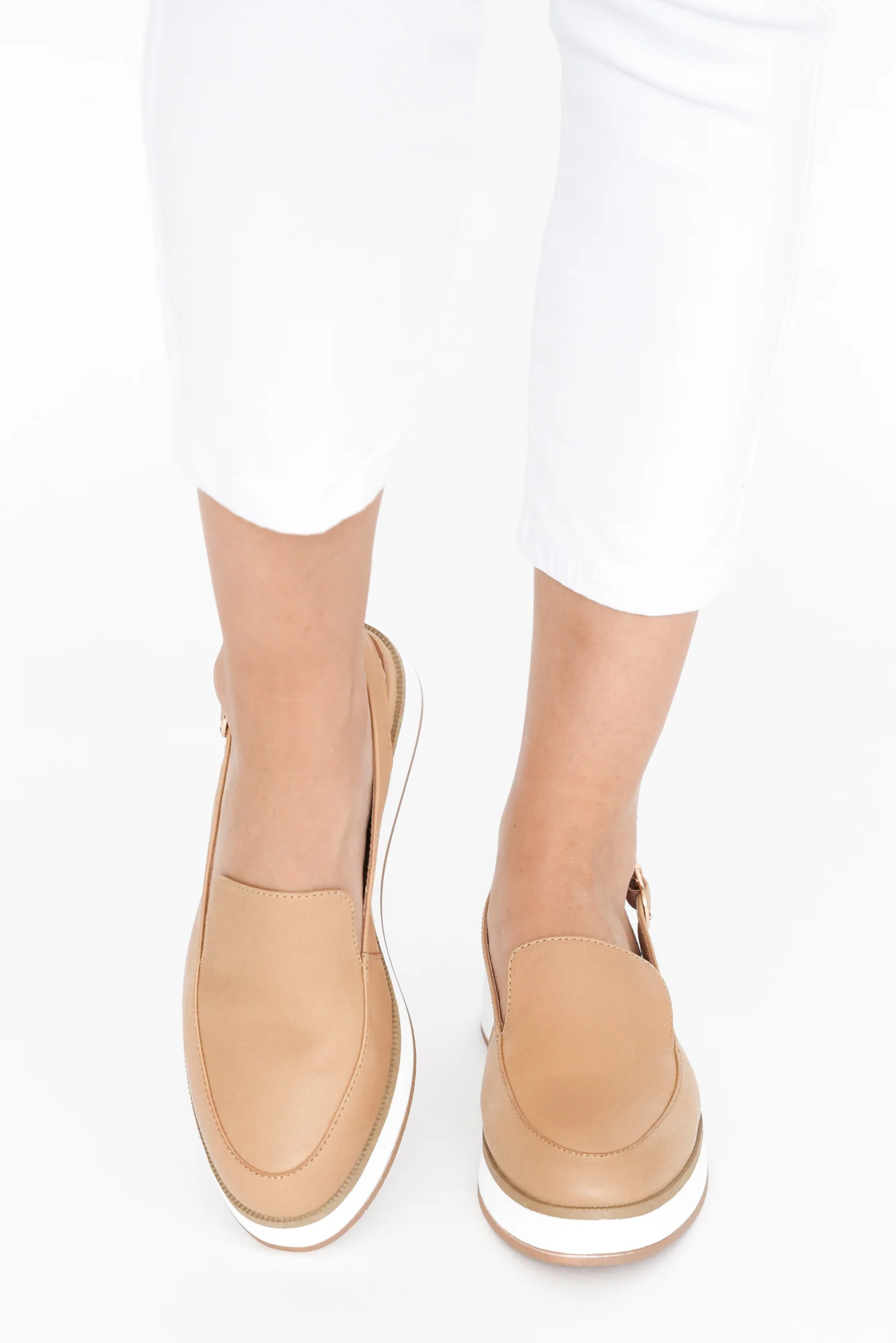 Quake Camel Leather Slingback Loafer