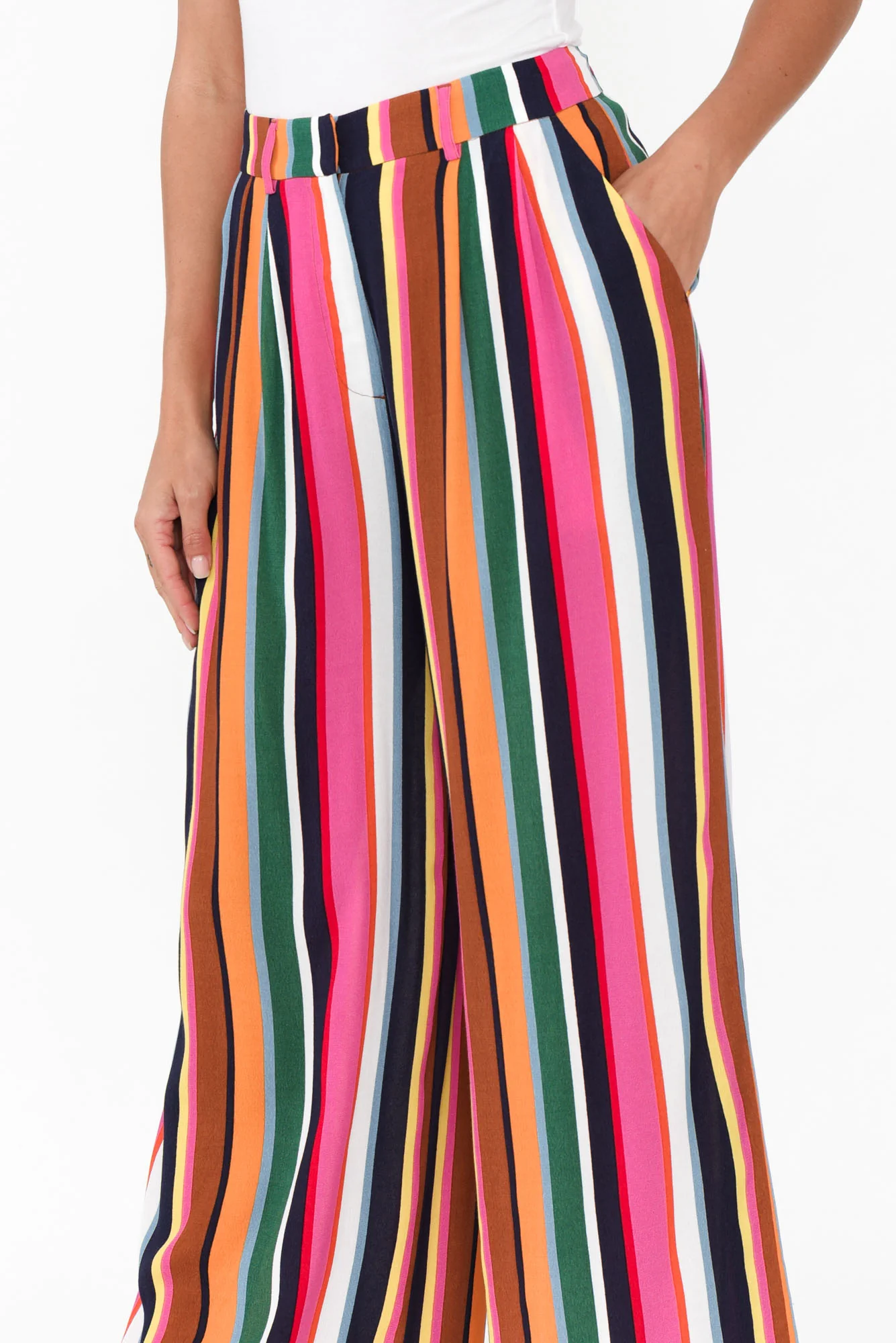 Dream Factory Multi Stripe Wide Leg Pants