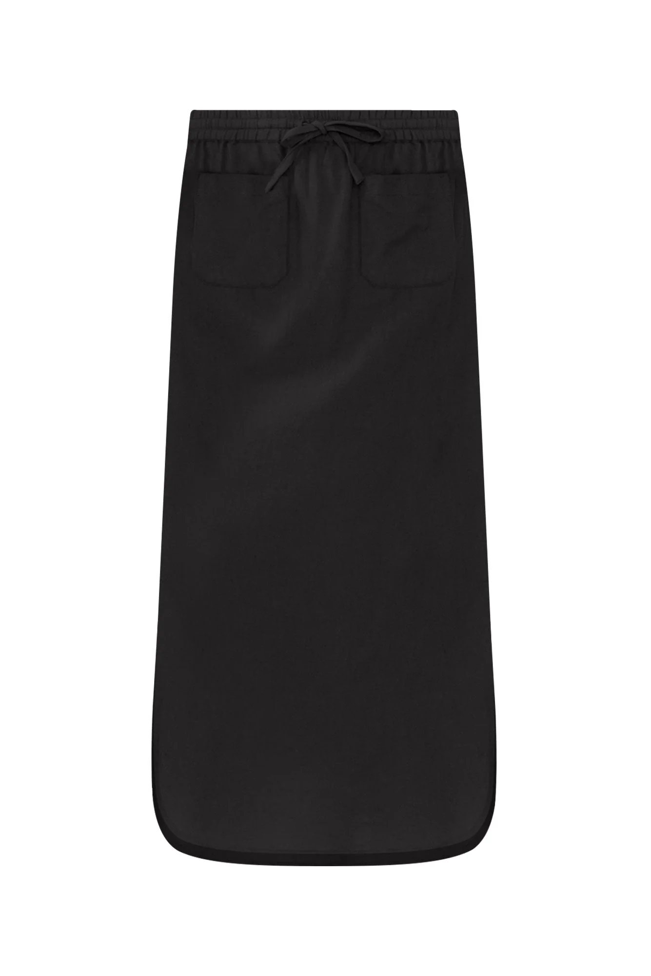 Ember Black Cotton Blend Drawstring Skirt