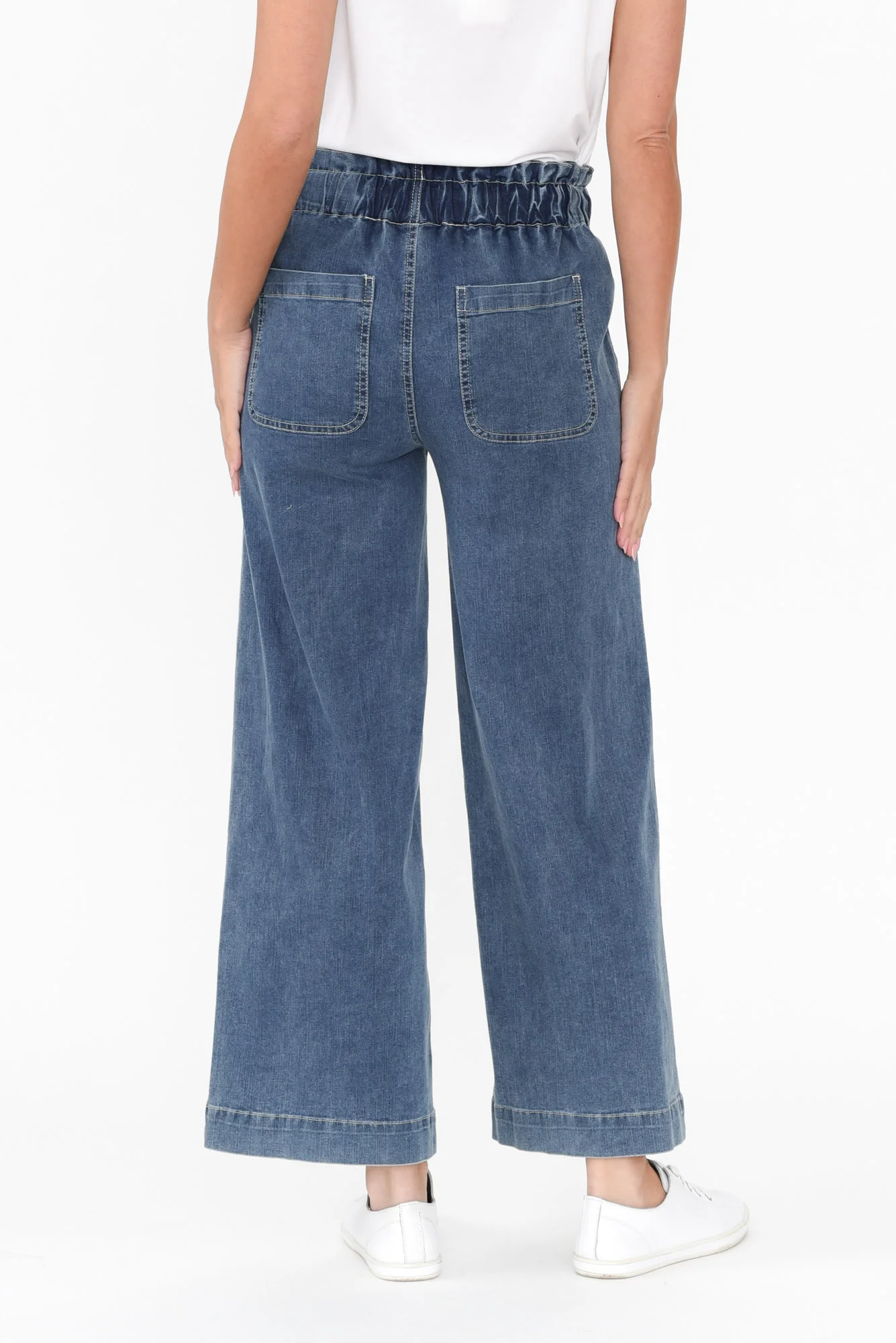 Halifax Dark Blue Denim Wide Leg Pants