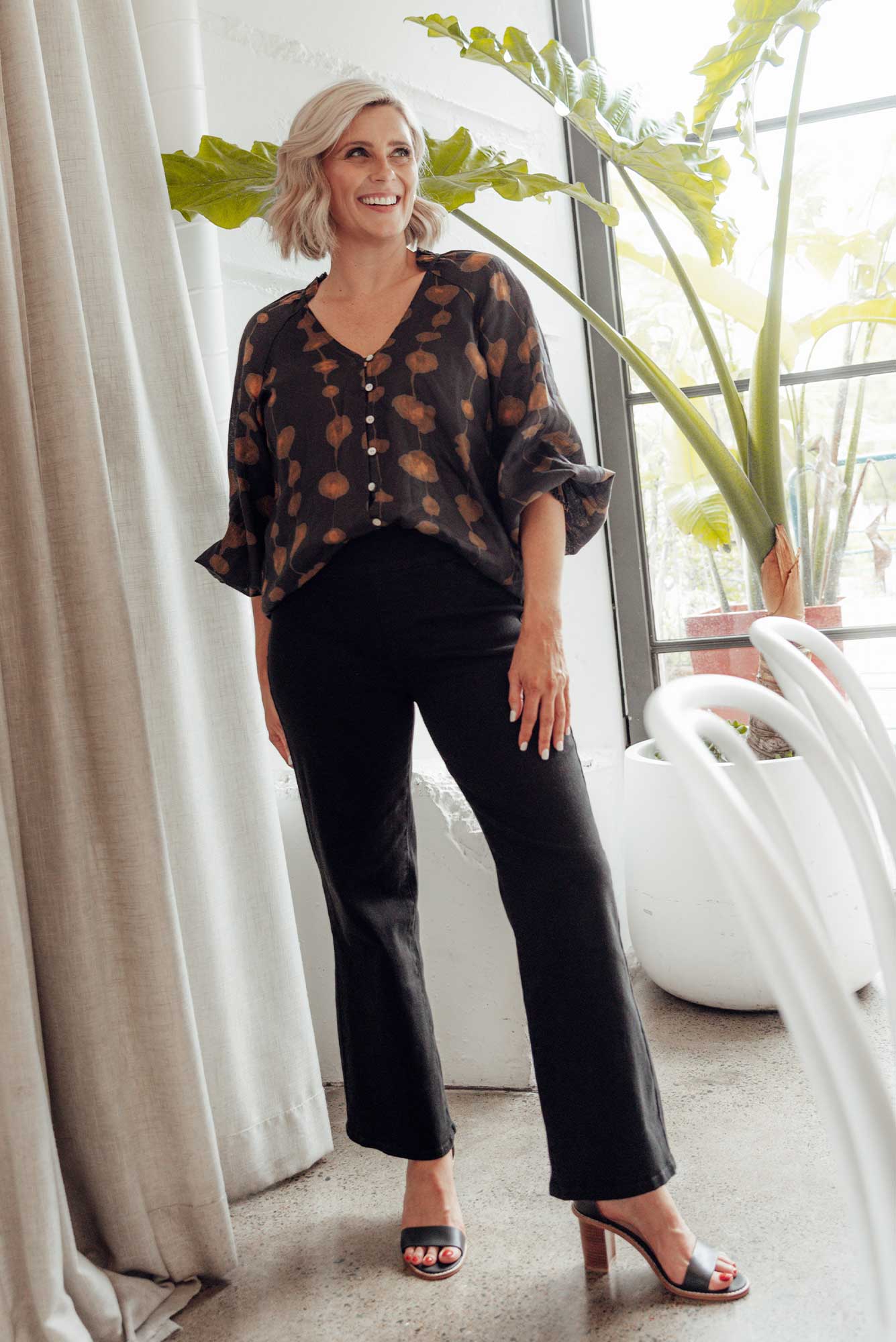 Nicola Black Wide Leg Jeans