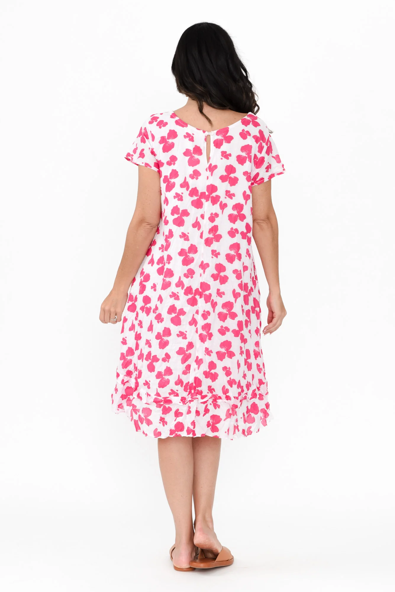 Lauren Pink Fiesta Crinkle Cotton Dress
