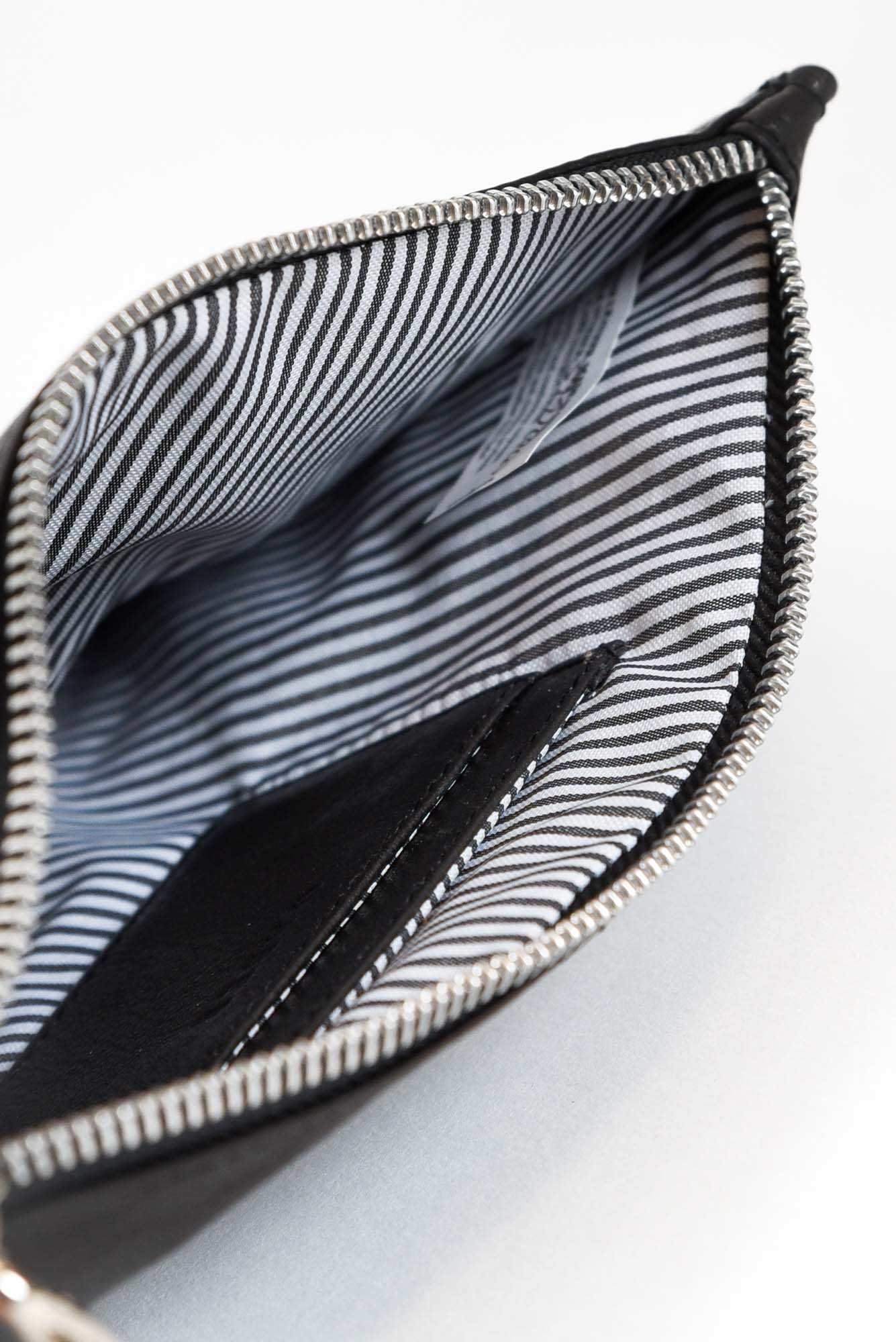 Queens Black Leather Clutch