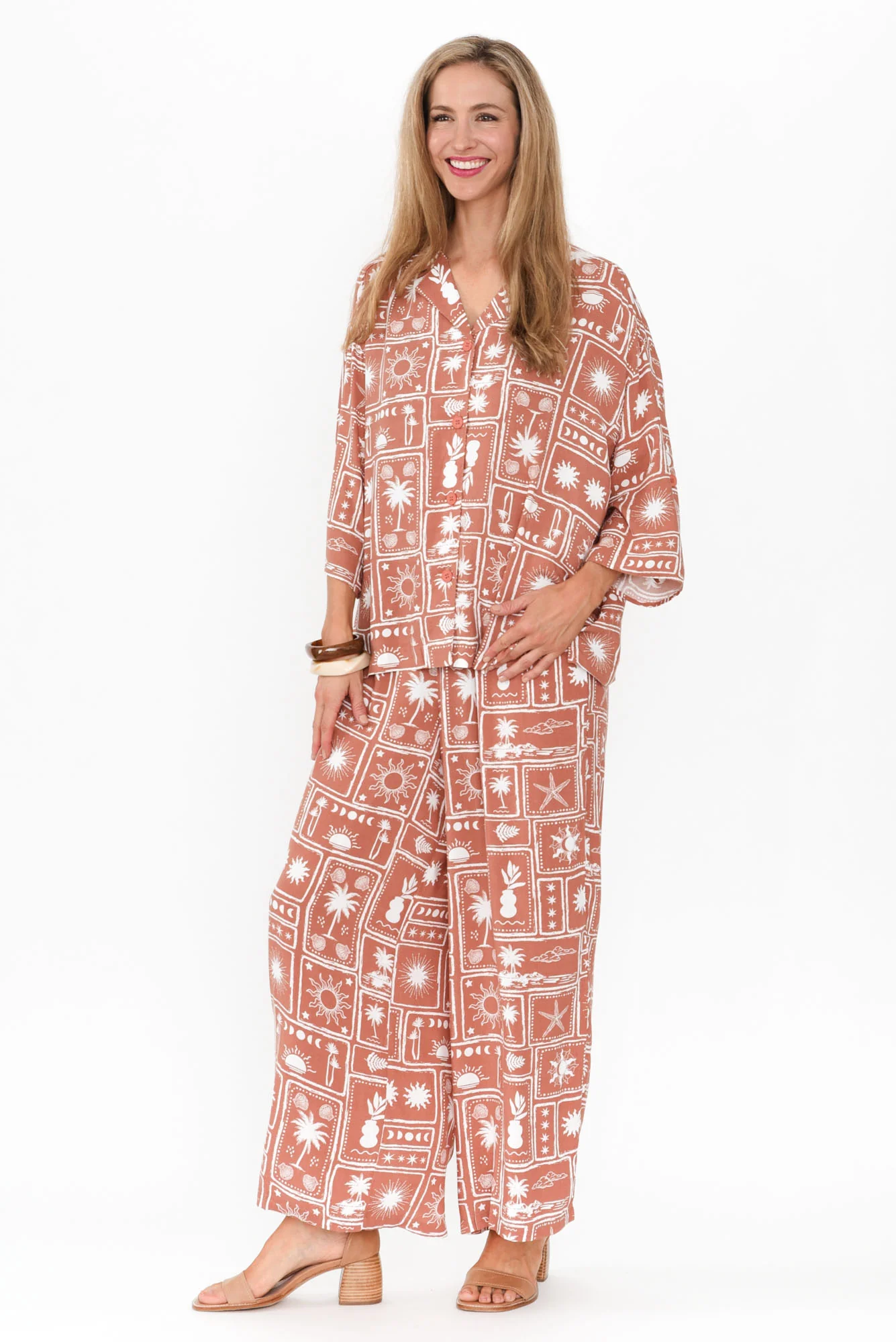 Deb Rust Tropical Collared Shirt