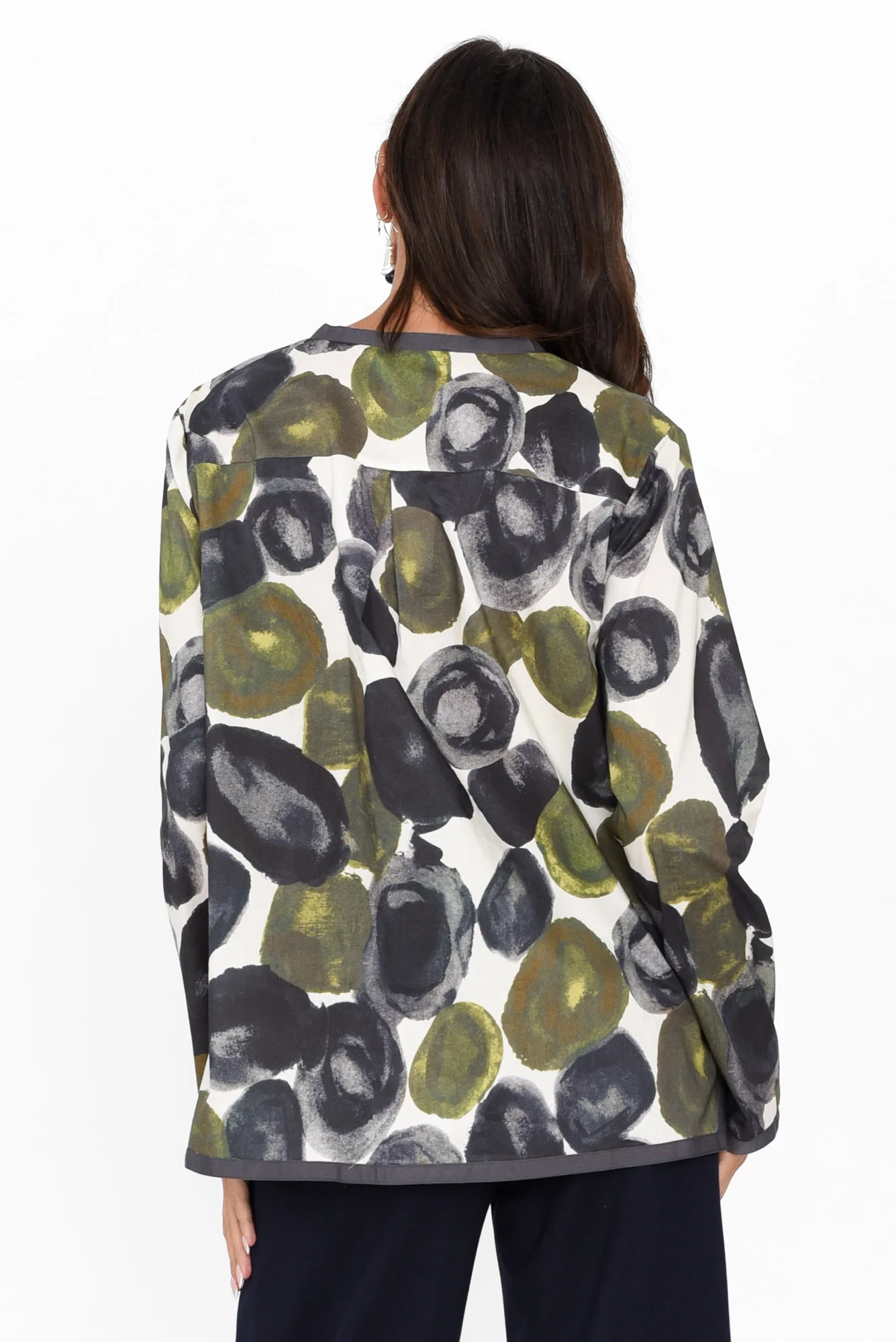 Mori Green Abstract Cotton Shirt