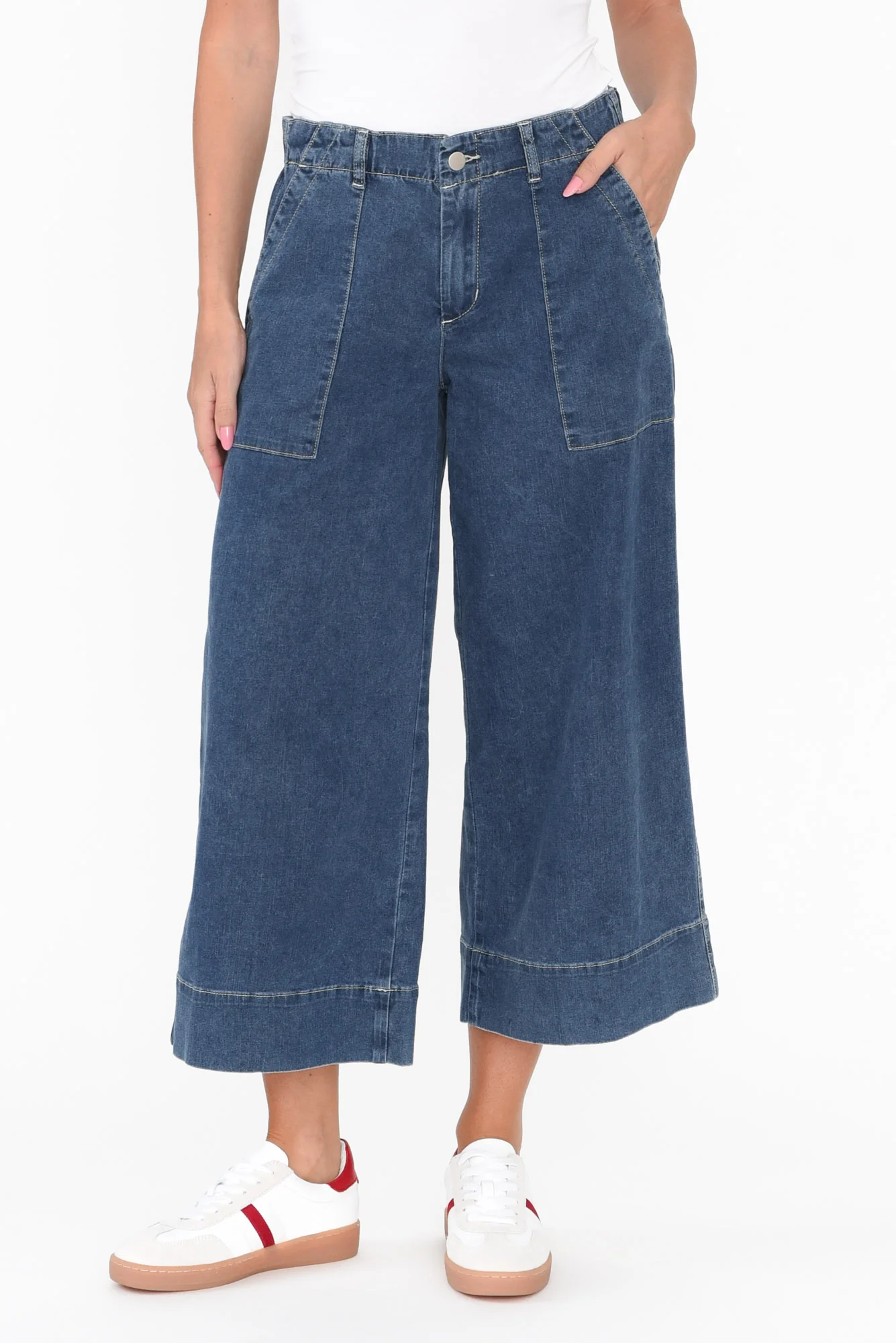 Narcisa Dark Blue Wide Leg Jeans