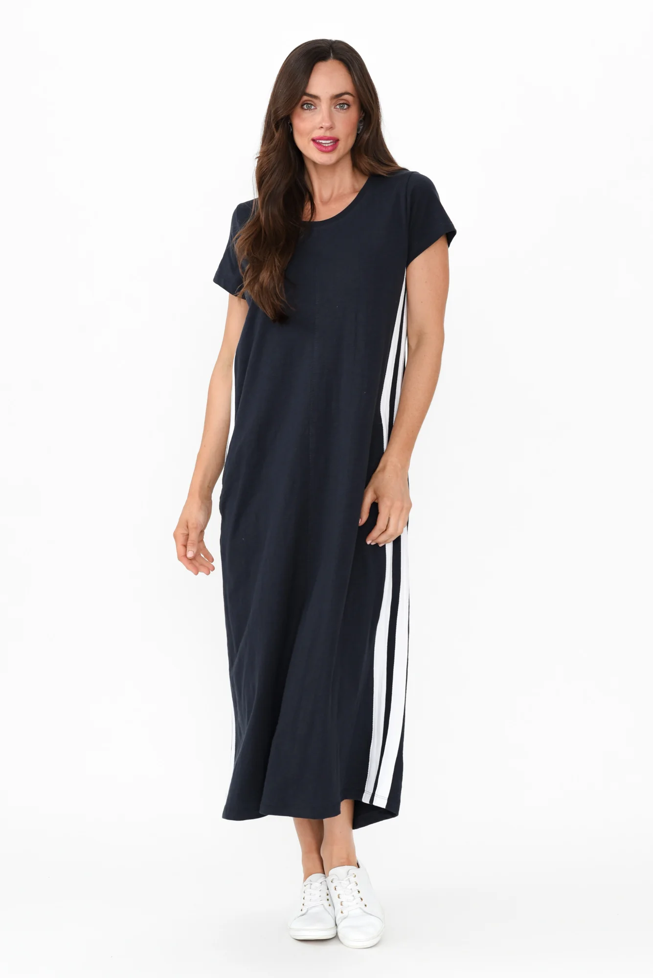 Recovery Navy Trim Cotton Dress