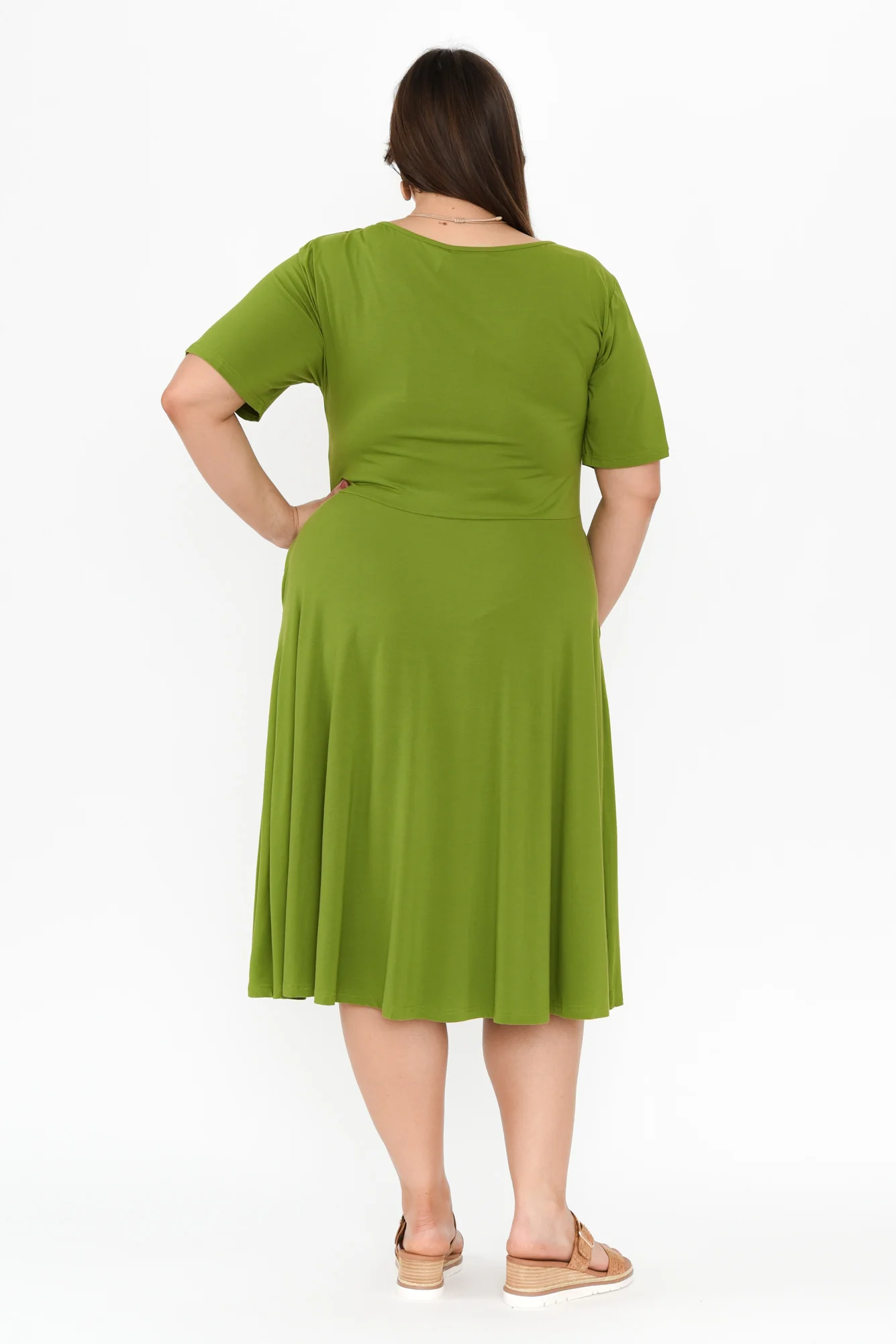 Jasmine Green Bamboo Pocket Dress