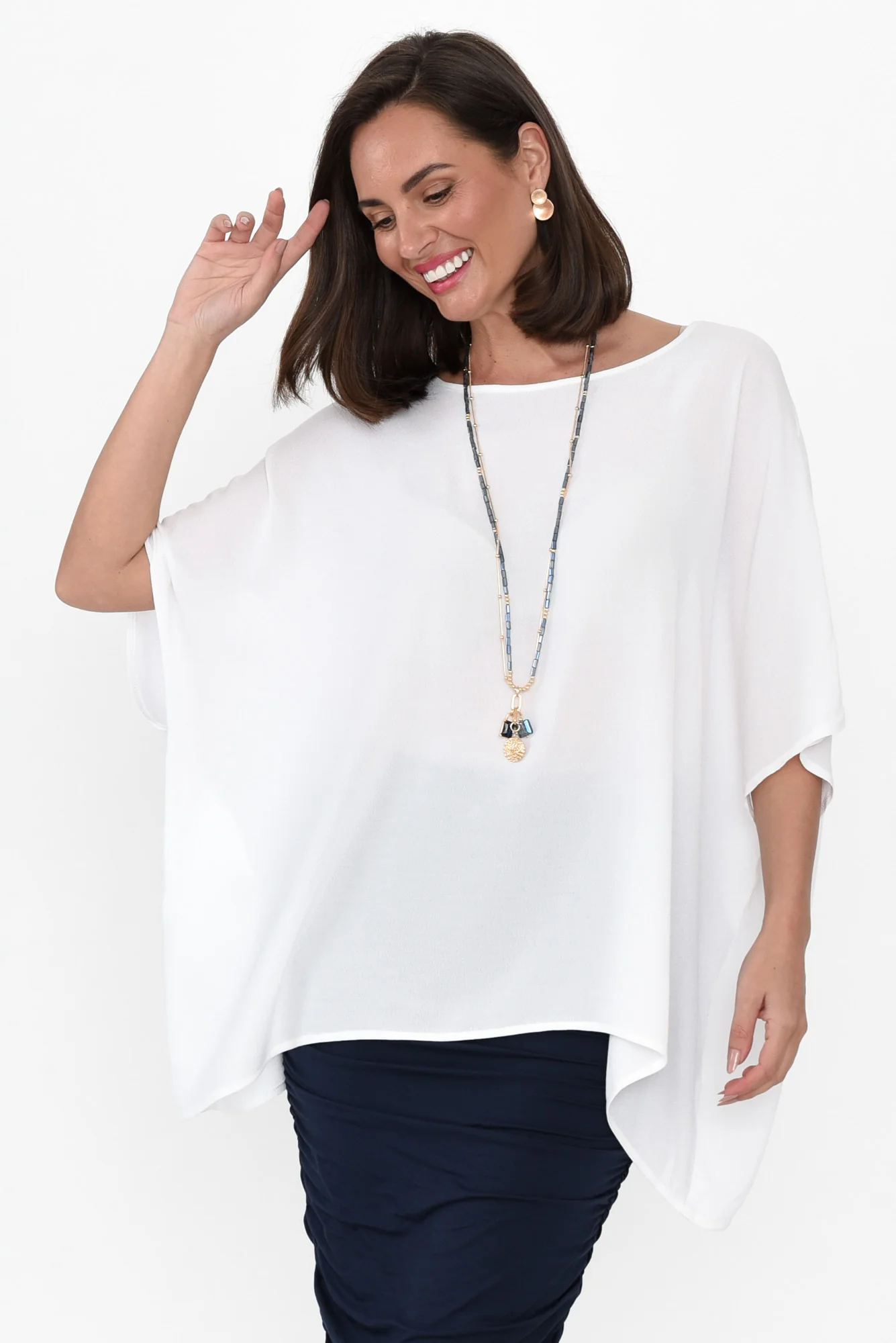 Mali White Drape Top